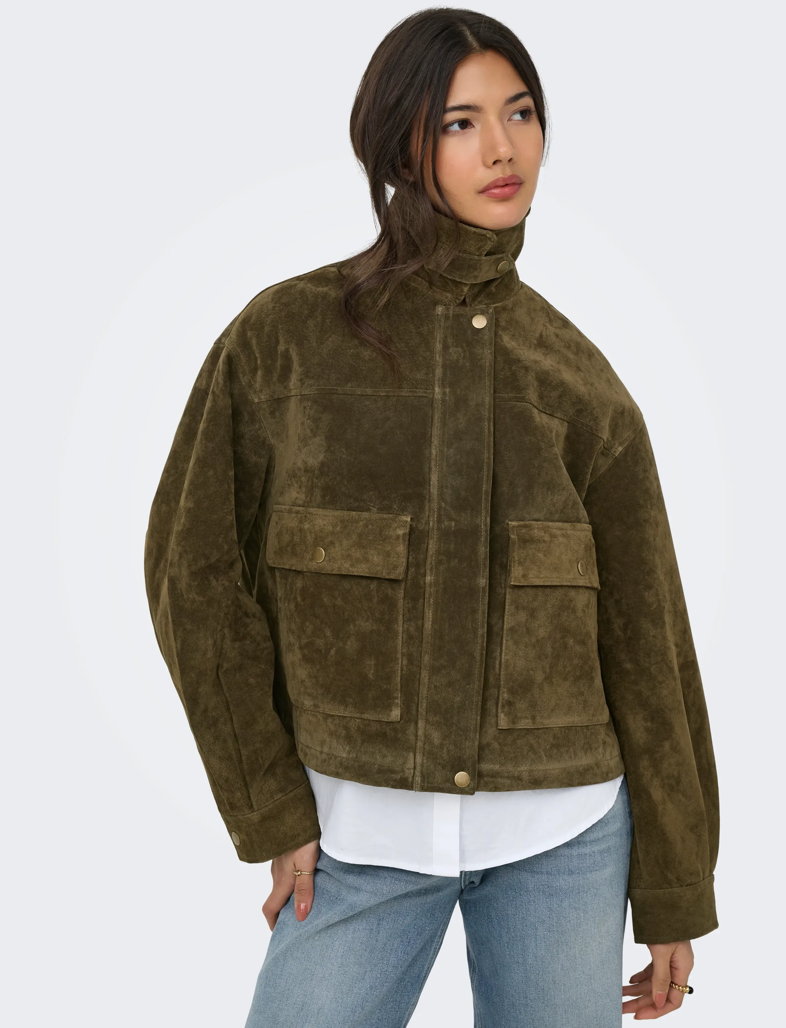 ONLY Onlkaia Real Suede Jacktet Otw - 103.99 €. Buy Leather