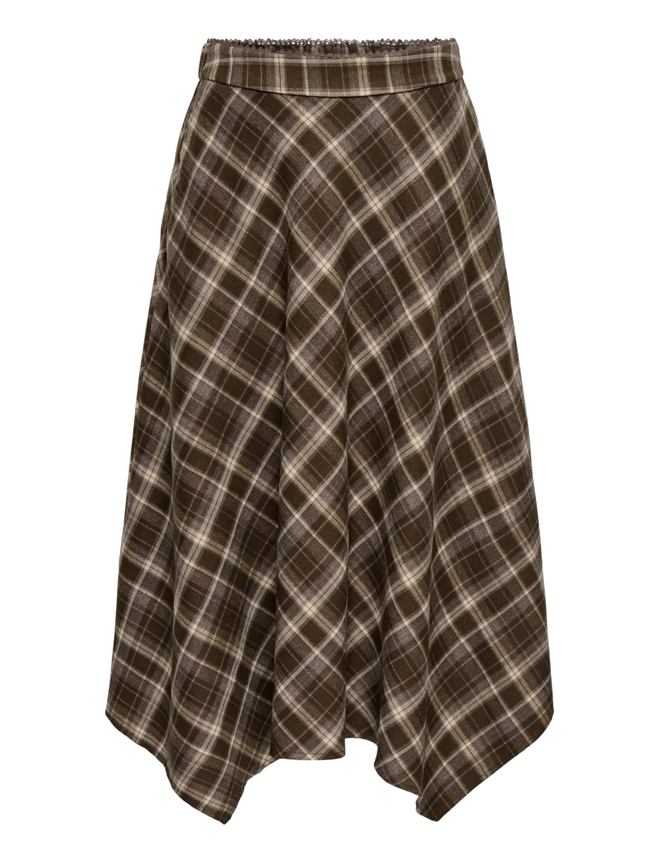 ONLY ONLGUKA LONG ASSY CHECK SKIRT WVN - Only - SLATE BLACK / brown