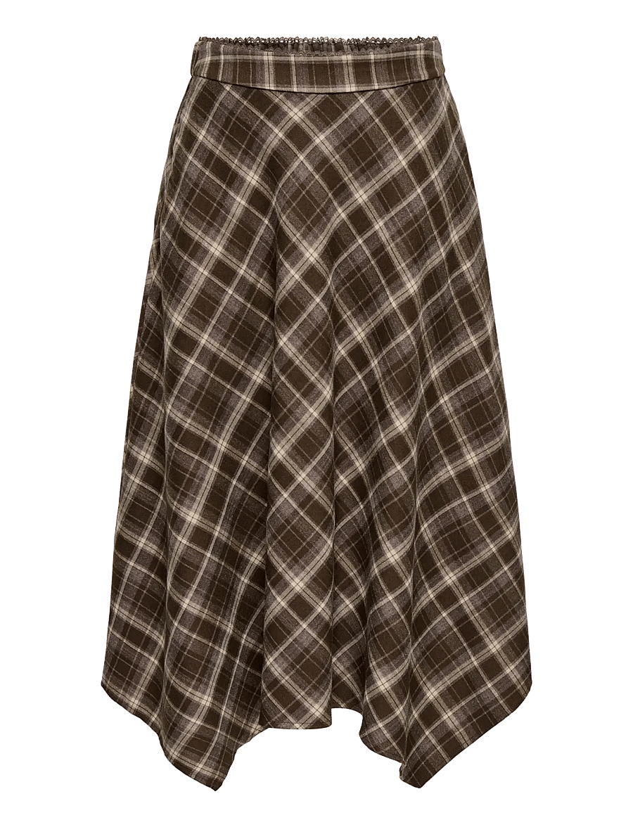 ONLY - ONLGUKA LONG ASSY CHECK SKIRT WVN - maxikjolar - slate black - 0