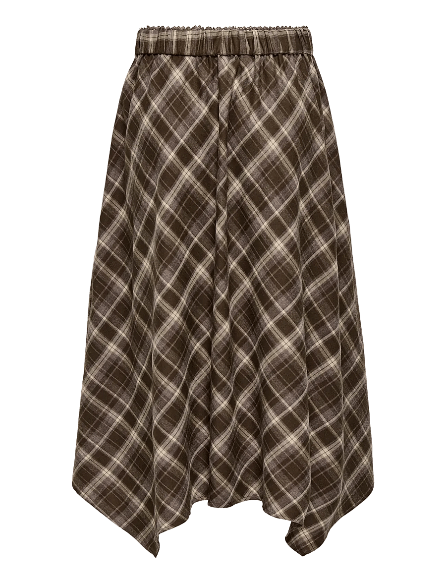 ONLY - ONLGUKA LONG ASSY CHECK SKIRT WVN - maxikjolar - slate black - 1