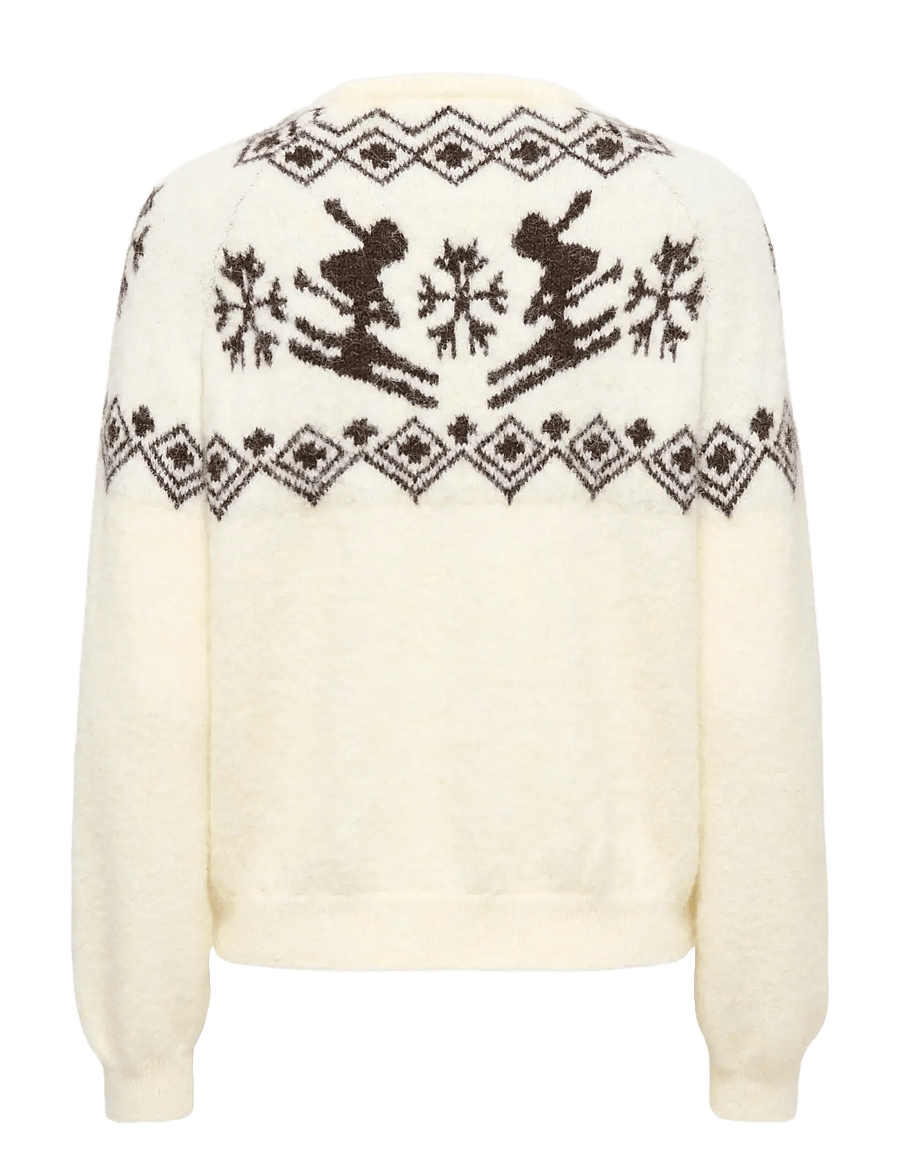 ONLY - ONLXMAS ALPA LS O-NECK KNT - striktrøjer - cloud dancer - 2