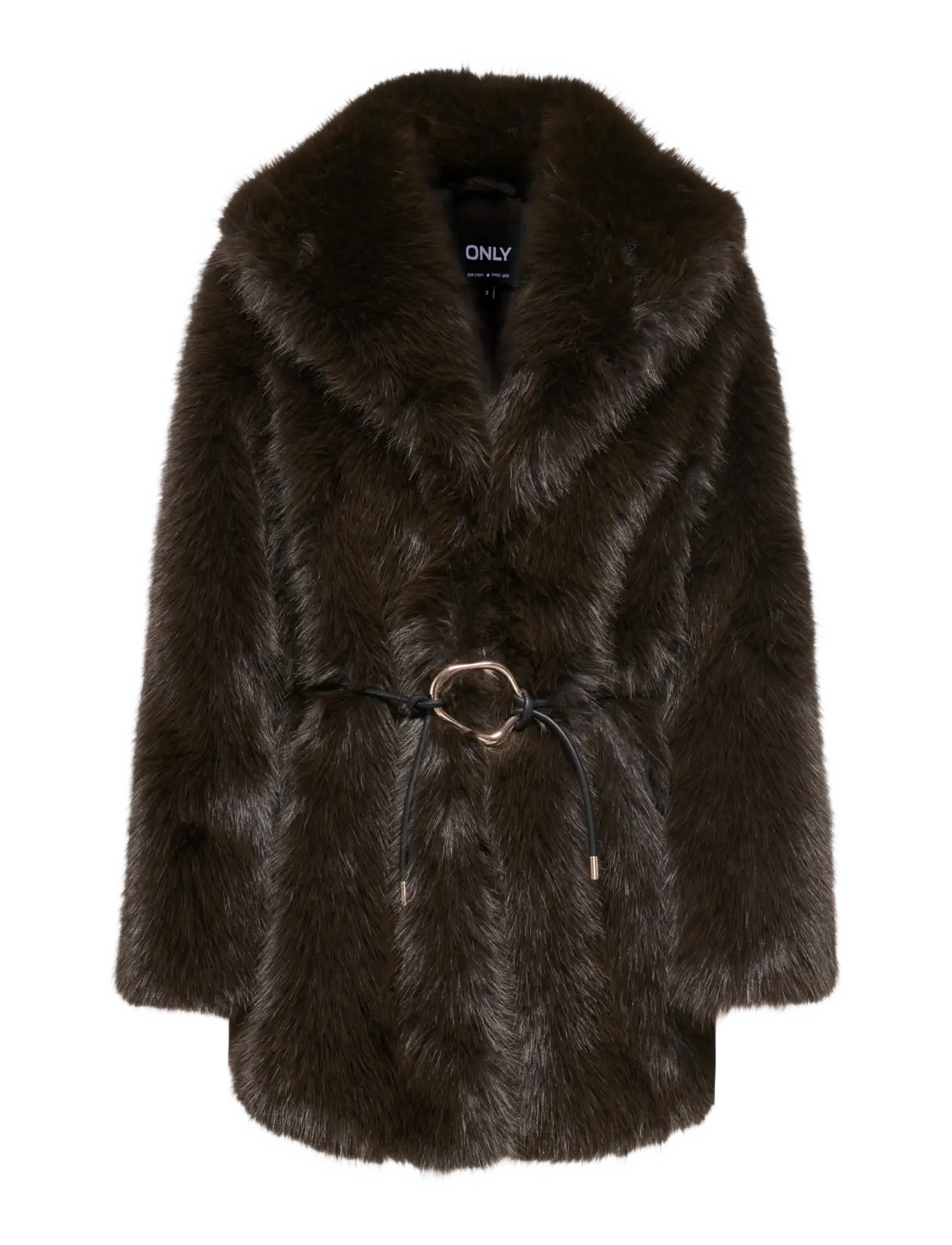 ONLY - ONLSHARON FAUX FUR BELT COAT OTW - faux fur - coffee bean - 1