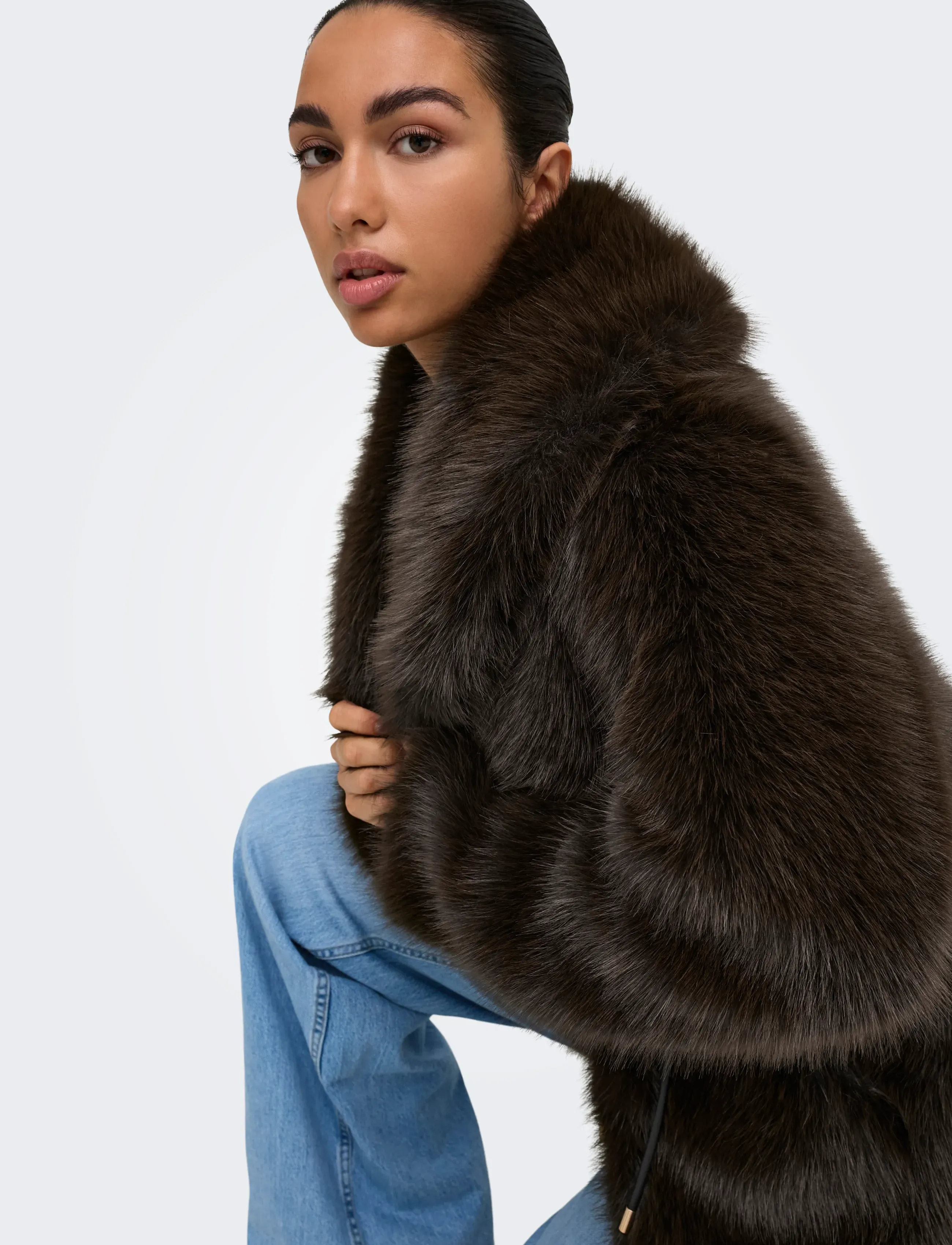 ONLY Onlsharon Faux Fur Belt Coat Otw kappor & rockar dam – bild 5