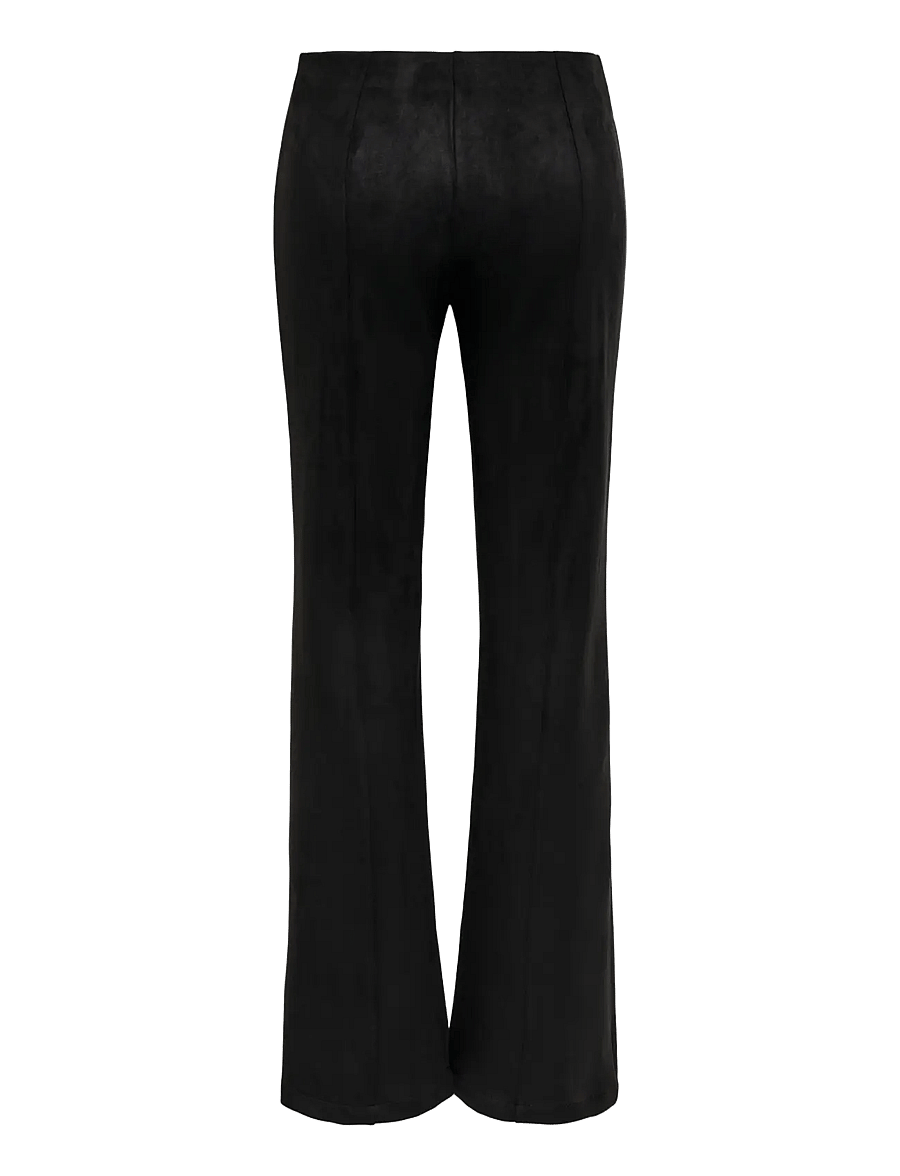ONLY - ONLABENA MW FAUX SUEDE FLAR LEGGING PNT - utsvängda byxor - black - 1