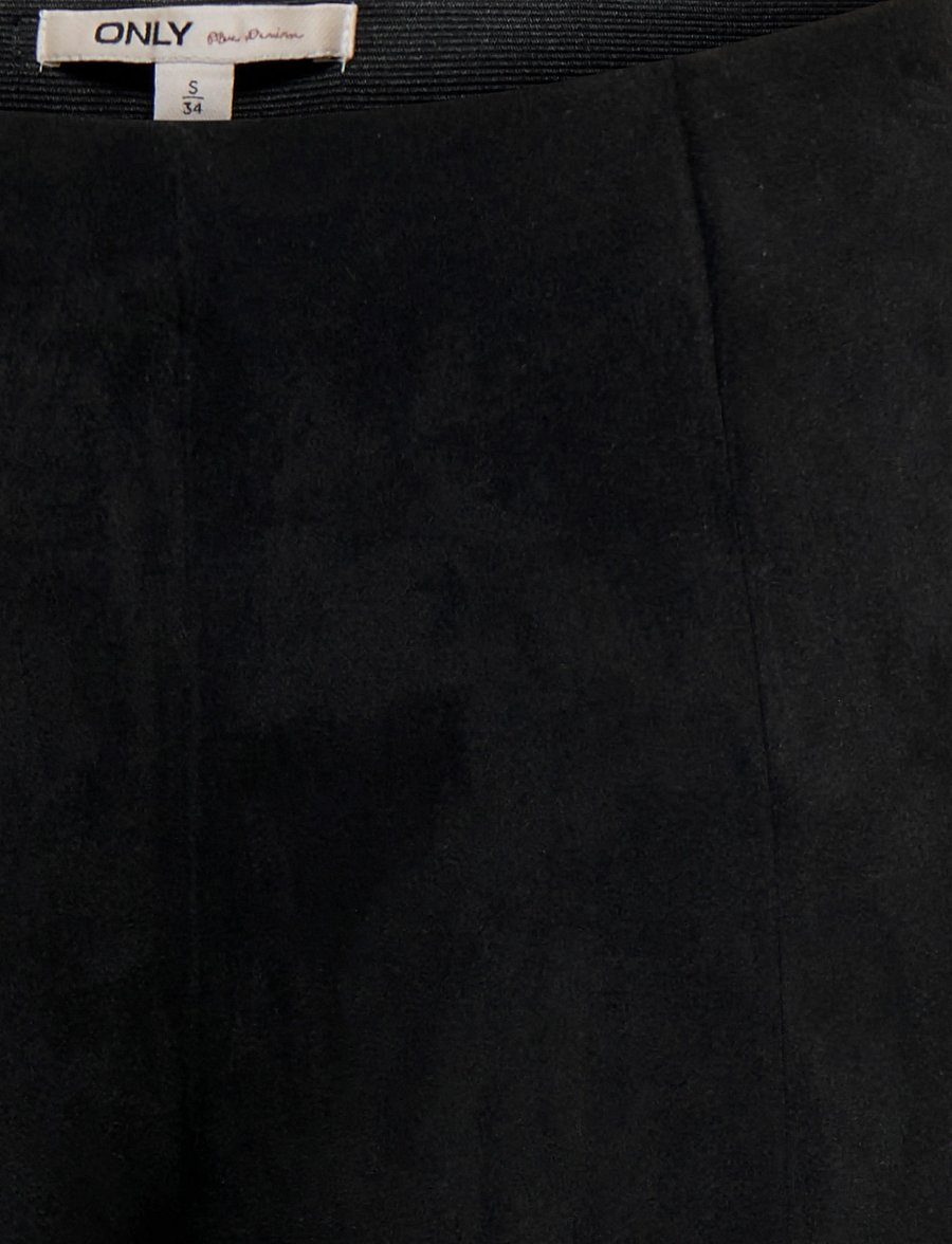 ONLY - ONLABENA MW FAUX SUEDE FLAR LEGGING PNT - utsvängda byxor - black - 2