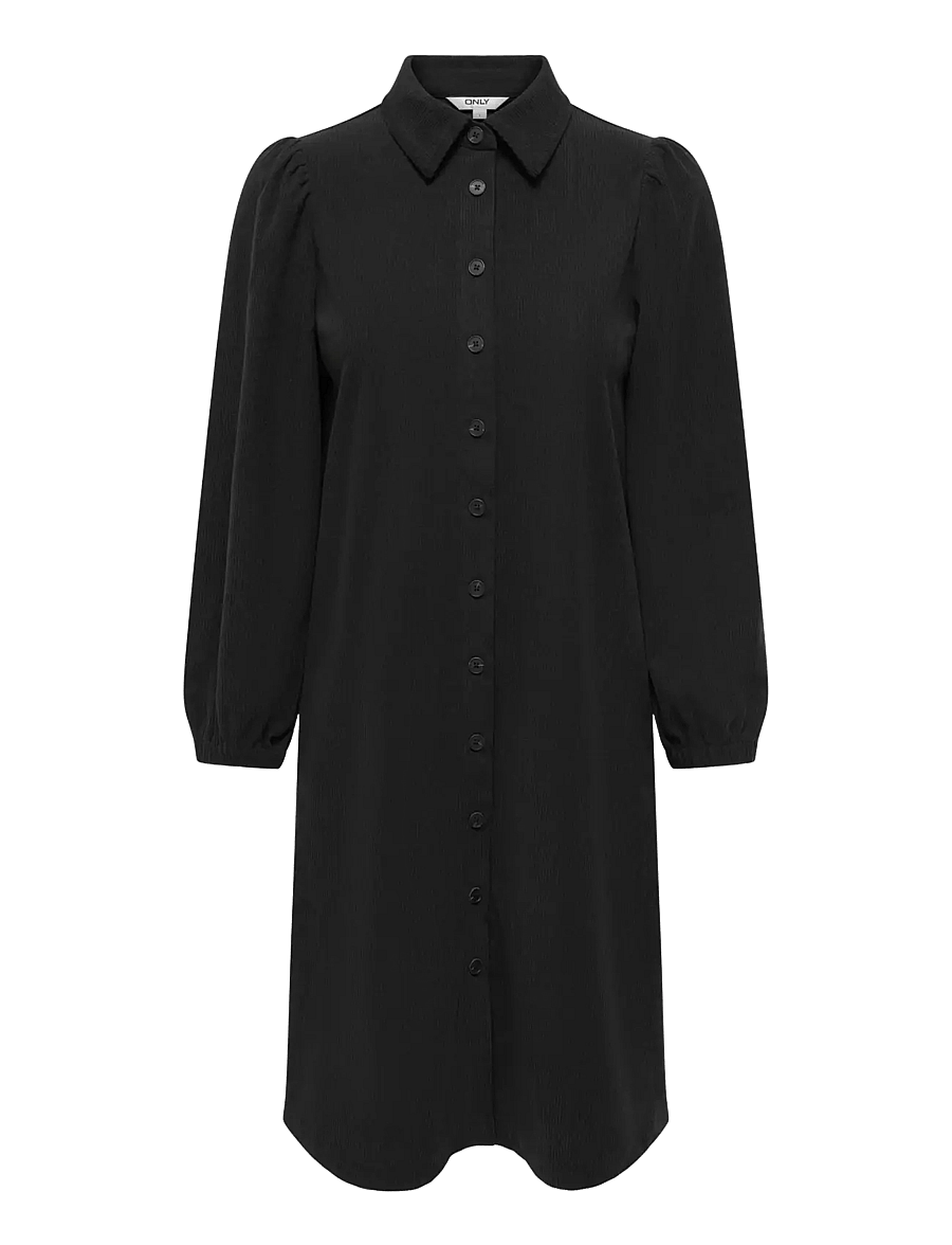 ONLY - ONLLIAS L/S CORD DRESS PNT BF - shirt dresses - black - 1