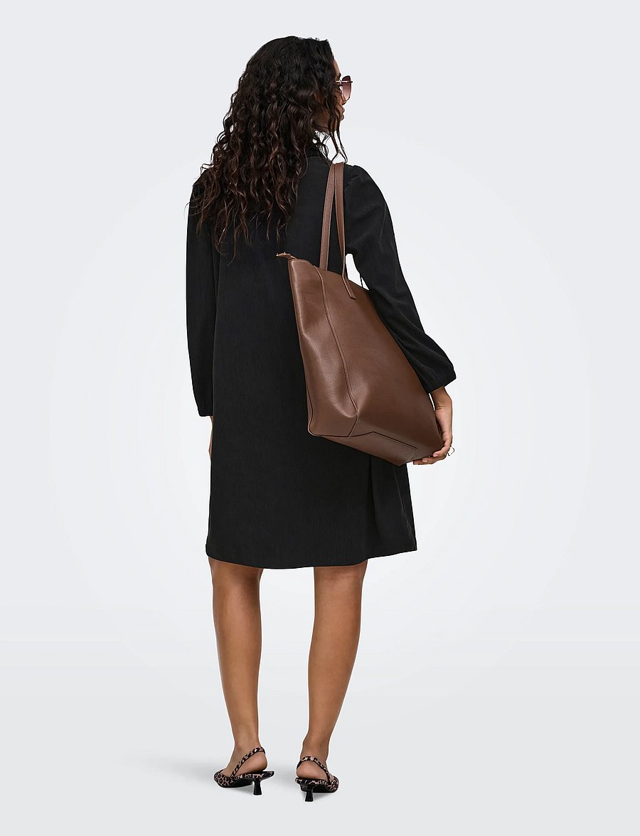 ONLY - ONLLIAS L/S CORD DRESS PNT BF - shirt dresses - black - 3