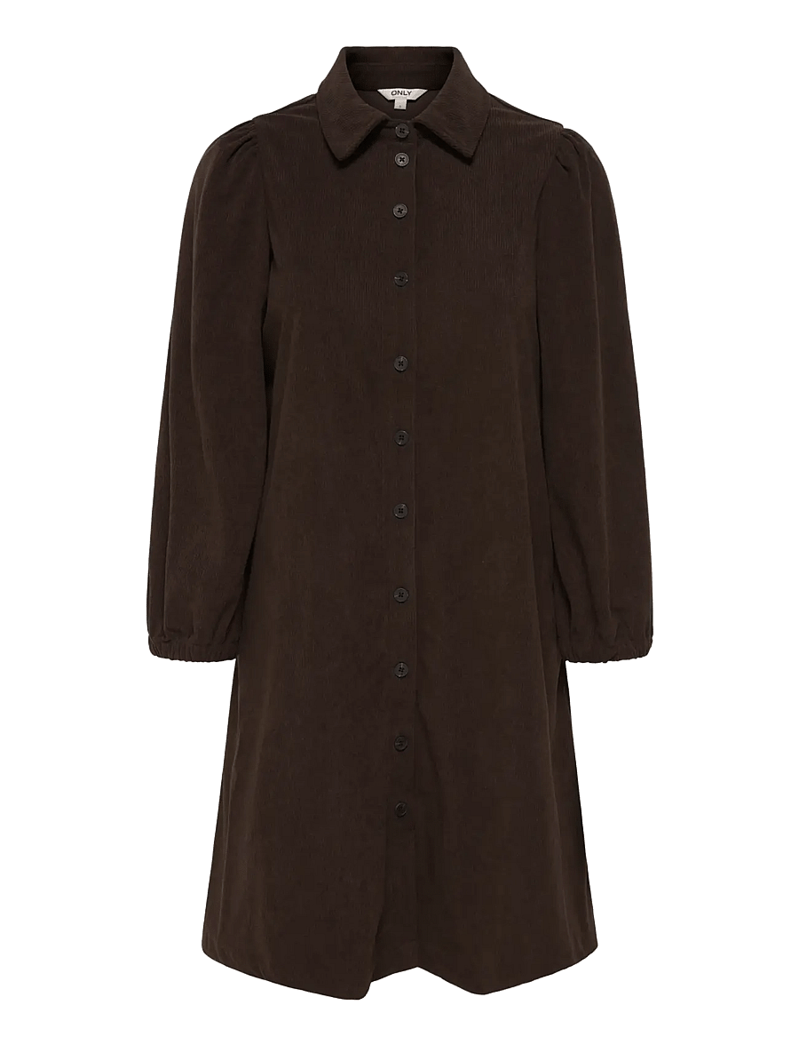 ONLY - ONLLIAS L/S CORD DRESS PNT BF - chocolate torte - 1