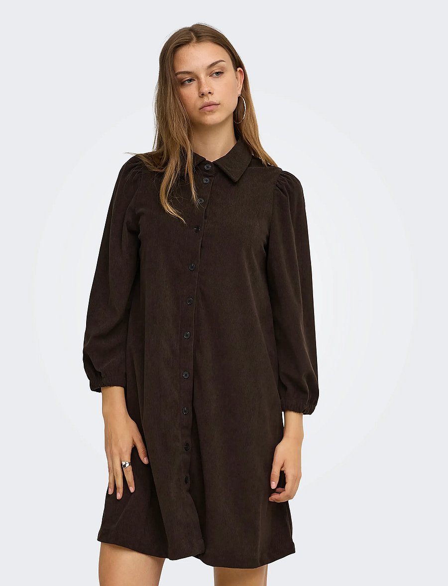 ONLY - ONLLIAS L/S CORD DRESS PNT BF - chocolate torte - 0