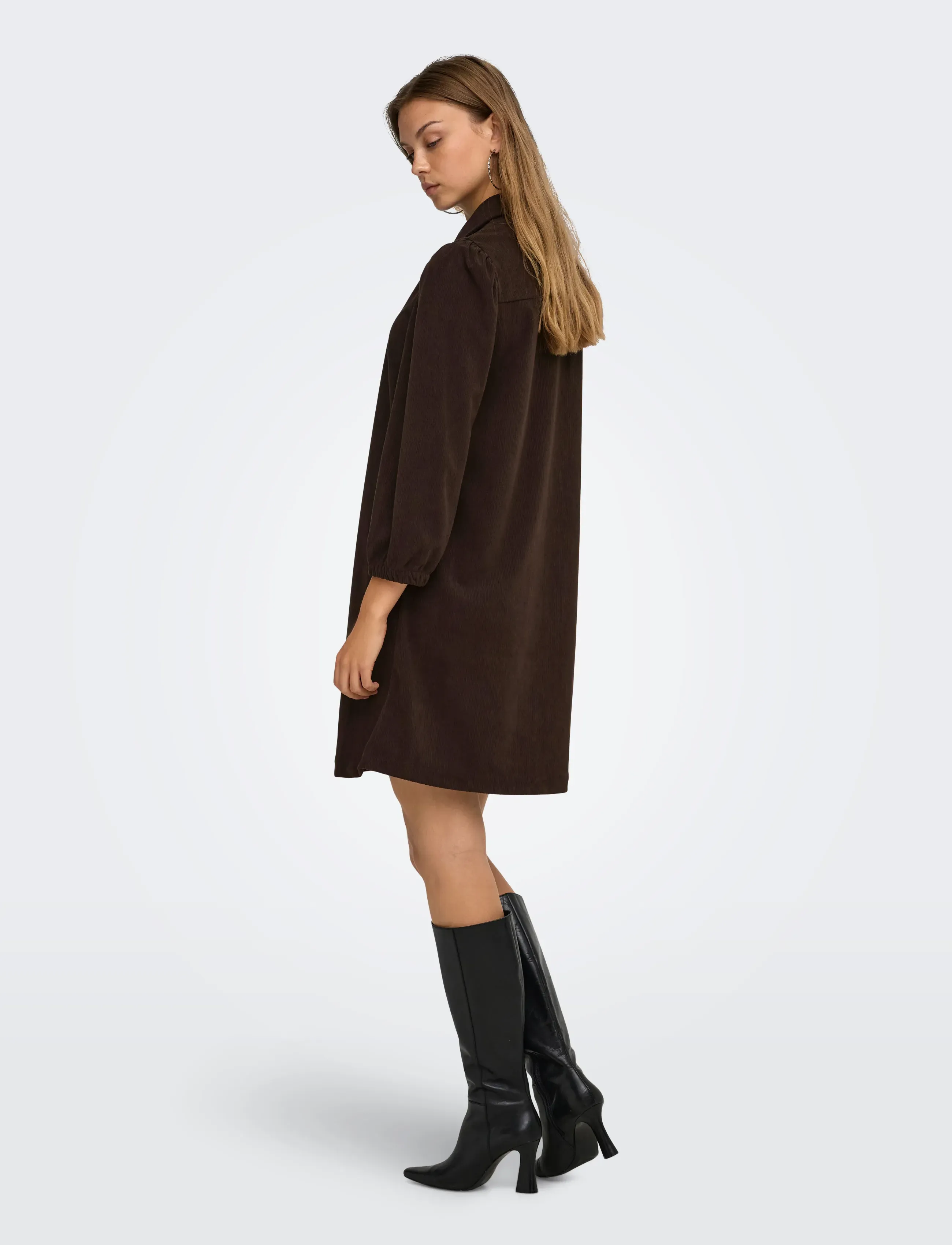 ONLY - ONLLIAS L/S CORD DRESS PNT BF - chocolate torte - 3
