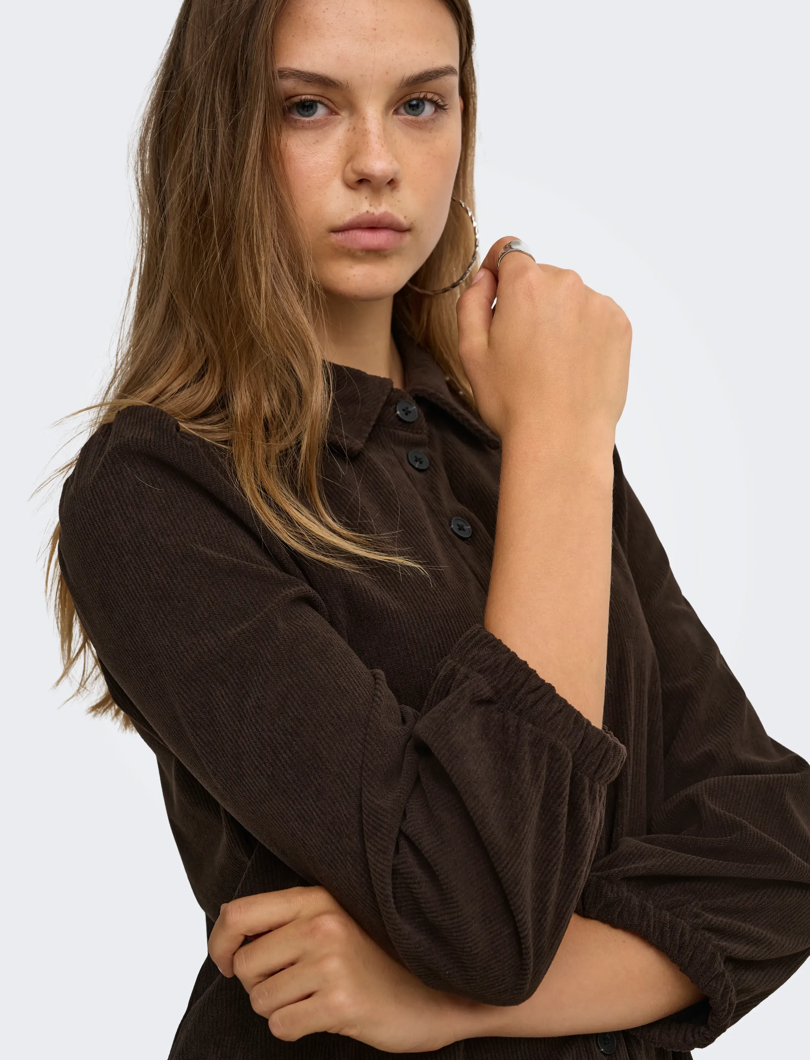 ONLY - ONLLIAS L/S CORD DRESS PNT BF - chocolate torte - 5