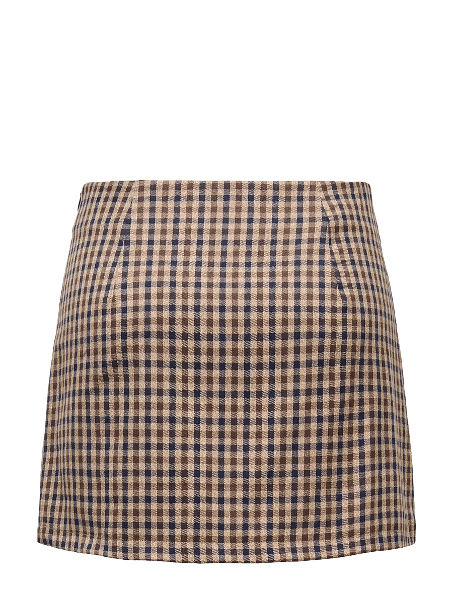 ONLY - ONLVIOLETTA HW CHECK SLIT SKIRT TLR - kurze röcke - tobacco brown - 1