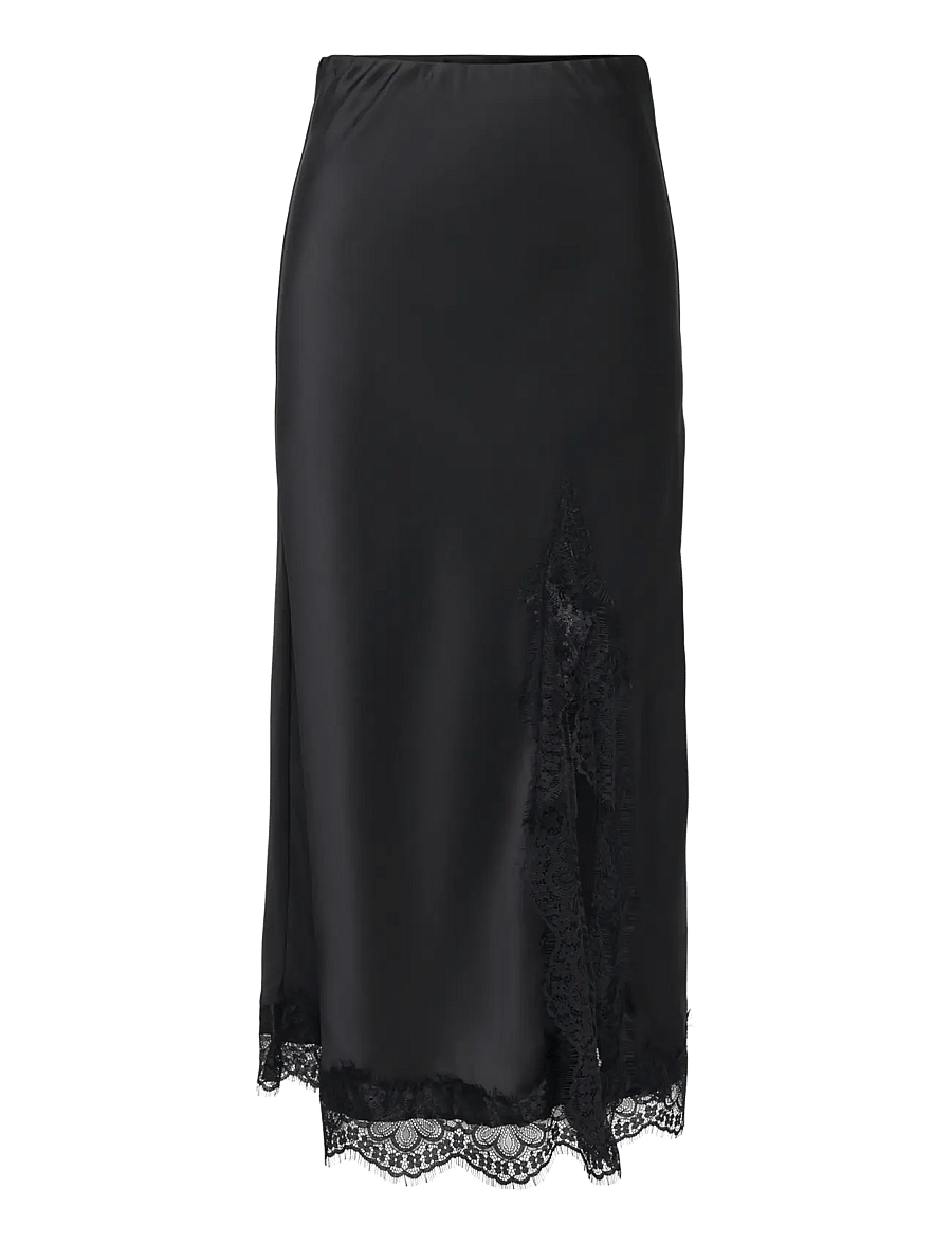ONLY - ONLMENUS LONG LACE SKIRT WVN - midi-röcke - black - 1