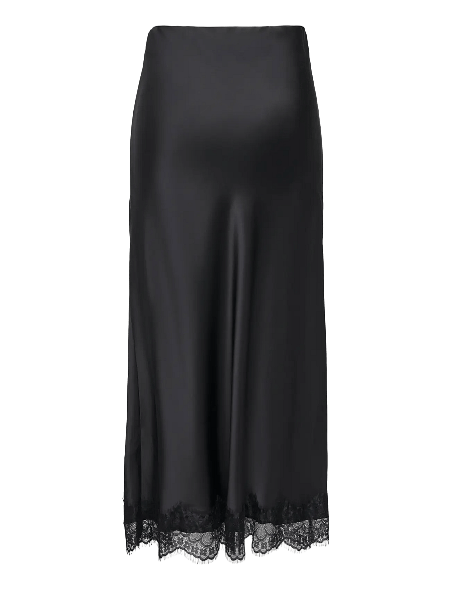 ONLY - ONLMENUS LONG LACE SKIRT WVN - midi-röcke - black - 2