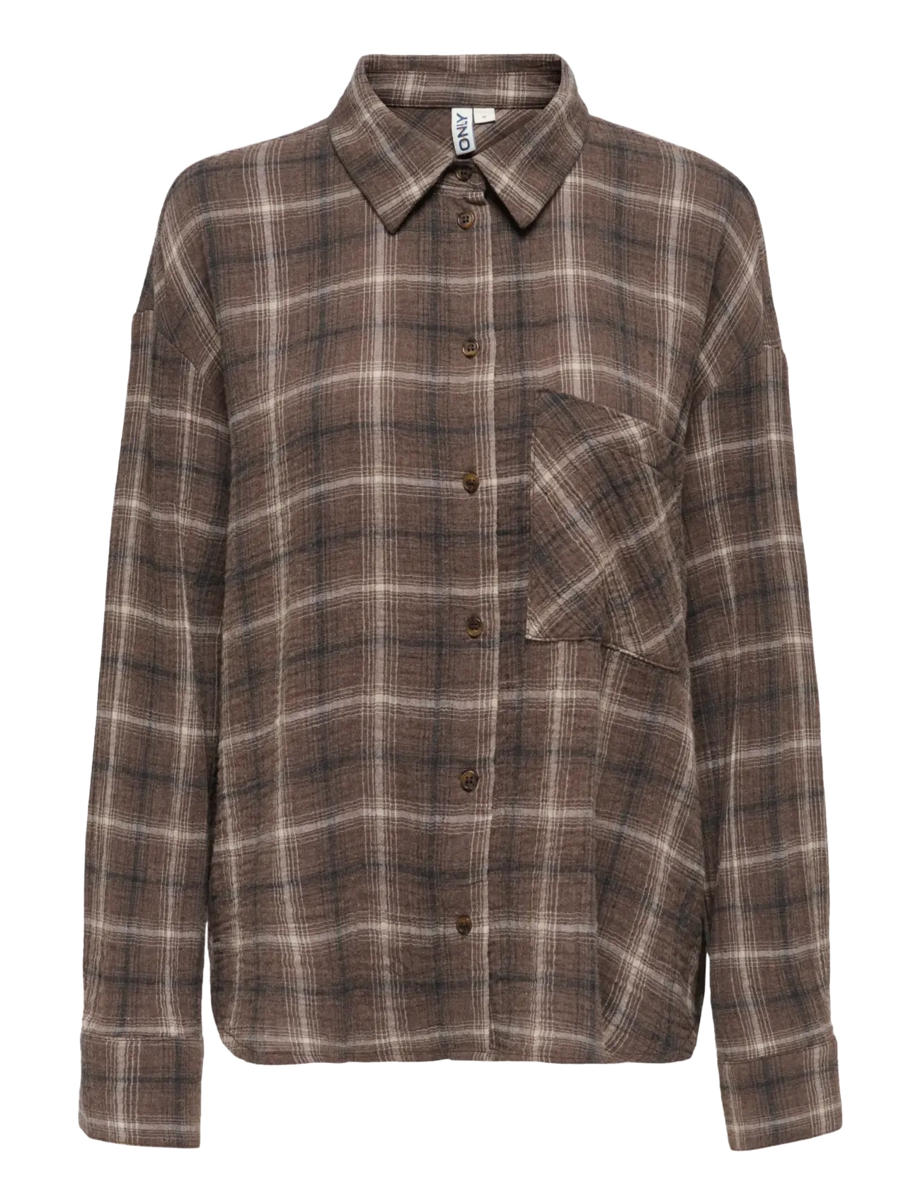 ONLY ONLFAJAN L/S CHECK SHIRT WVN - Langærmede skjorter - CHOCOLATE MARTINI / brown
