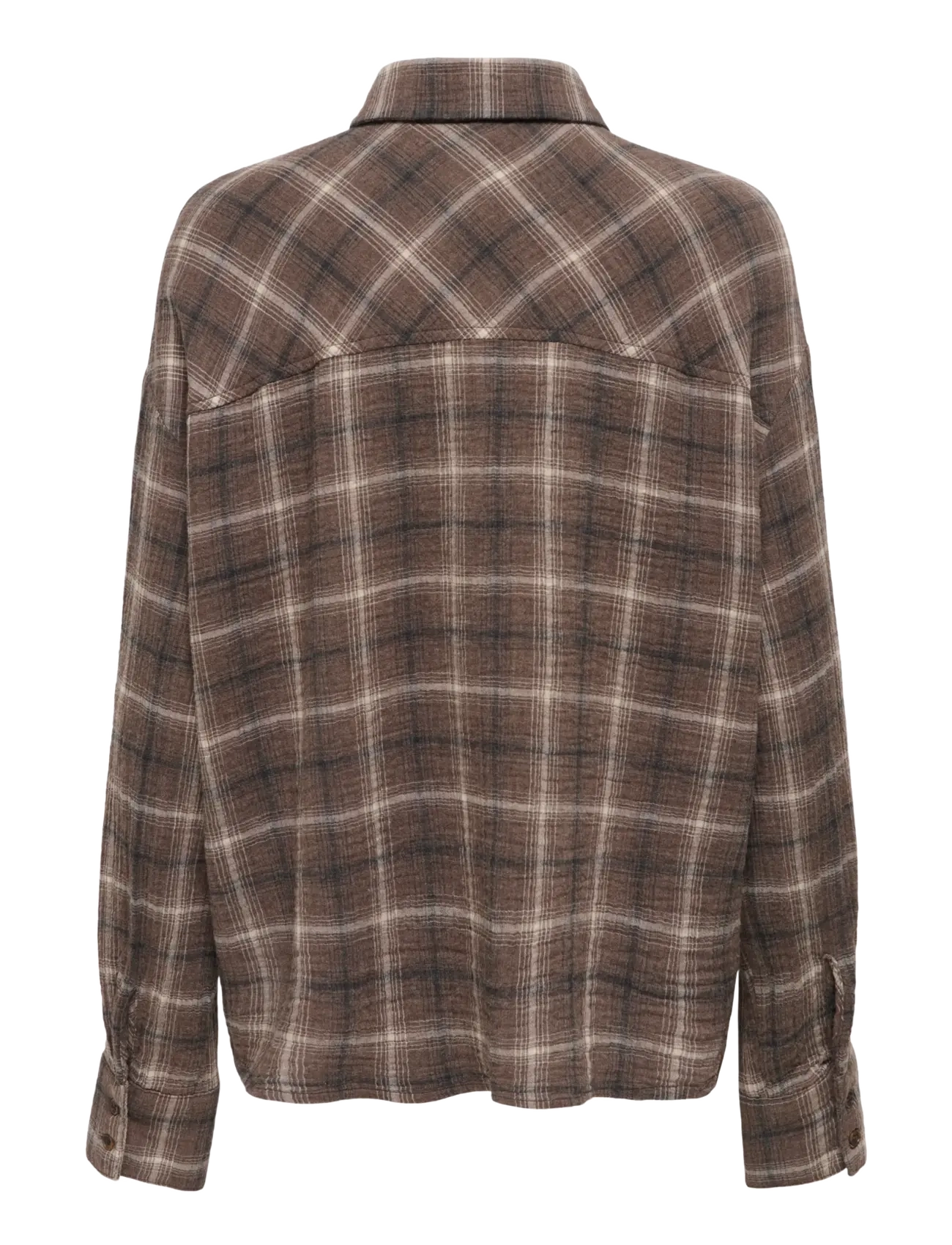 ONLY - ONLFAJAN L/S CHECK SHIRT WVN - langærmede skjorter - chocolate martini - 1