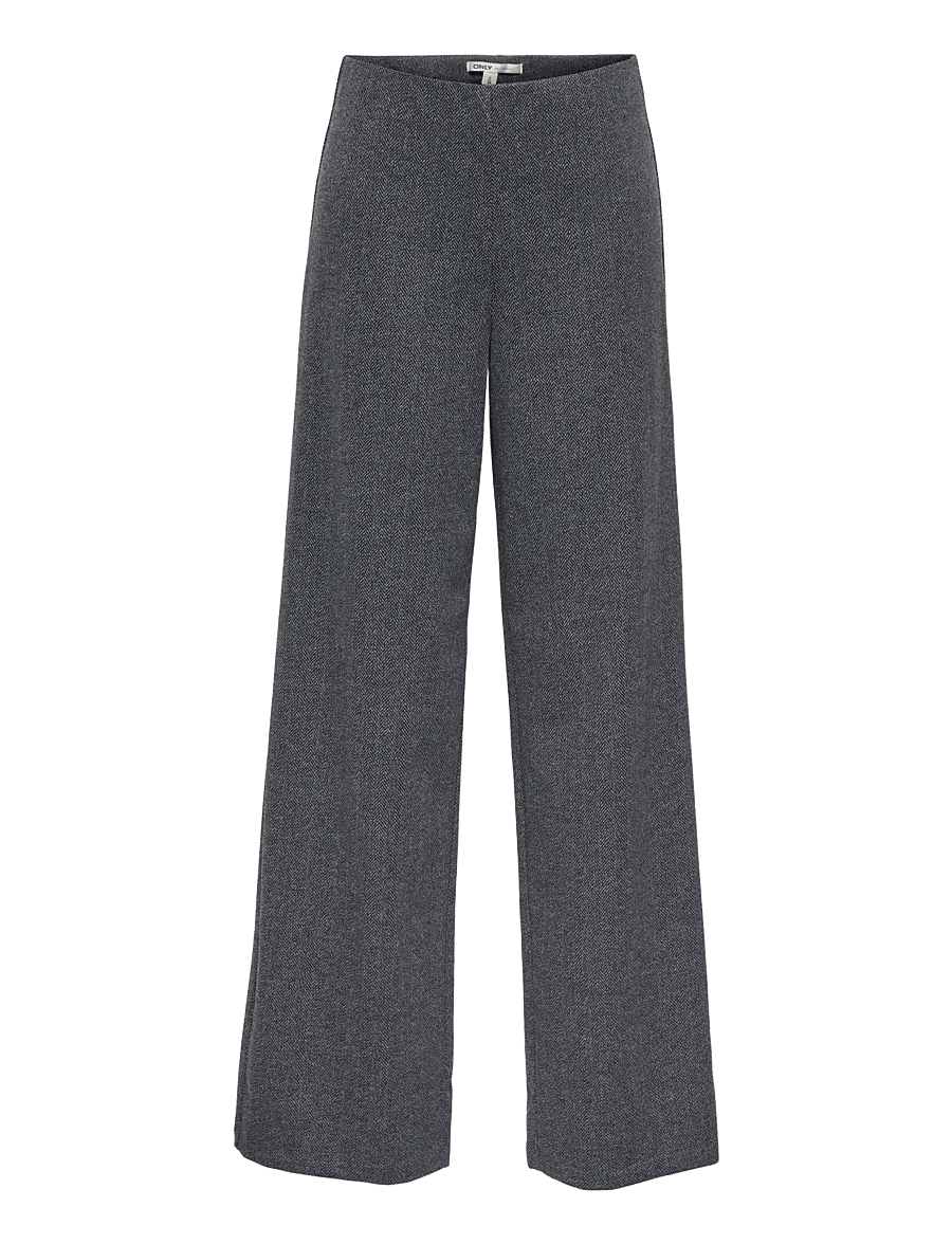 ONLY - ONLBREMEN MW HERRINGBONE WIDE PANT PNT - dark grey melange - 1