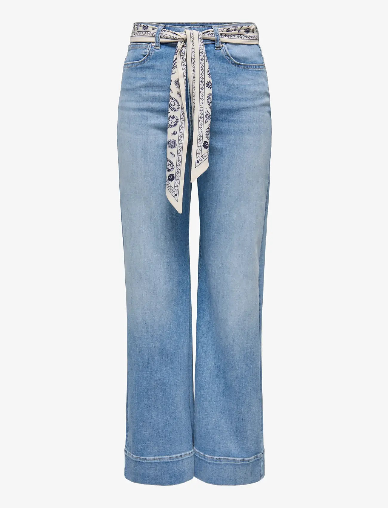 ONLY - ONLMADISON HW WIDE SCARF DNM GUA33 - hosen mit weitem bein - medium blue denim - 1
