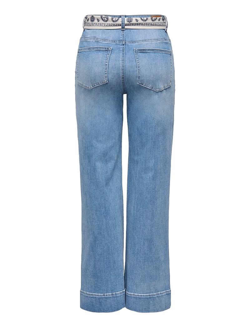 ONLY - ONLMADISON HW WIDE SCARF DNM GUA33 - hosen mit weitem bein - medium blue denim - 2