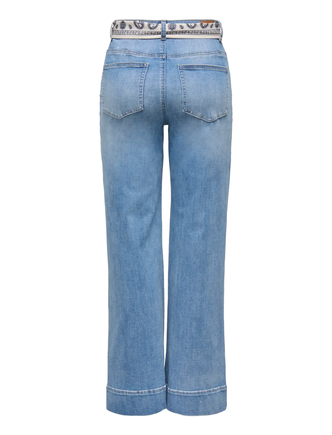 ONLY - ONLMADISON HW WIDE SCARF DNM GUA33 - hosen mit weitem bein - medium blue denim - 2