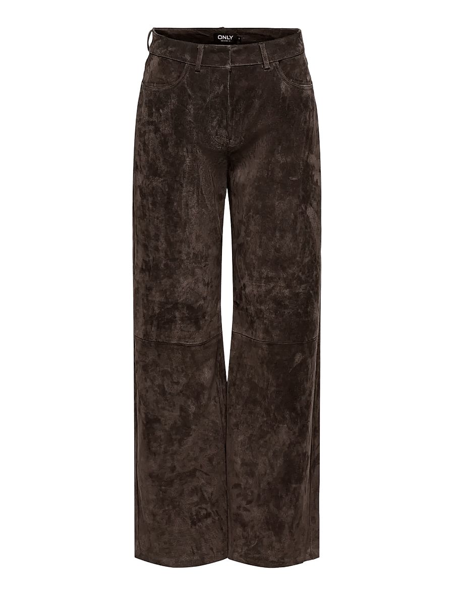 ONLY - ONLISLA REAL SUEDE PANT OTW - nahkpüksid - coffee bean - 0