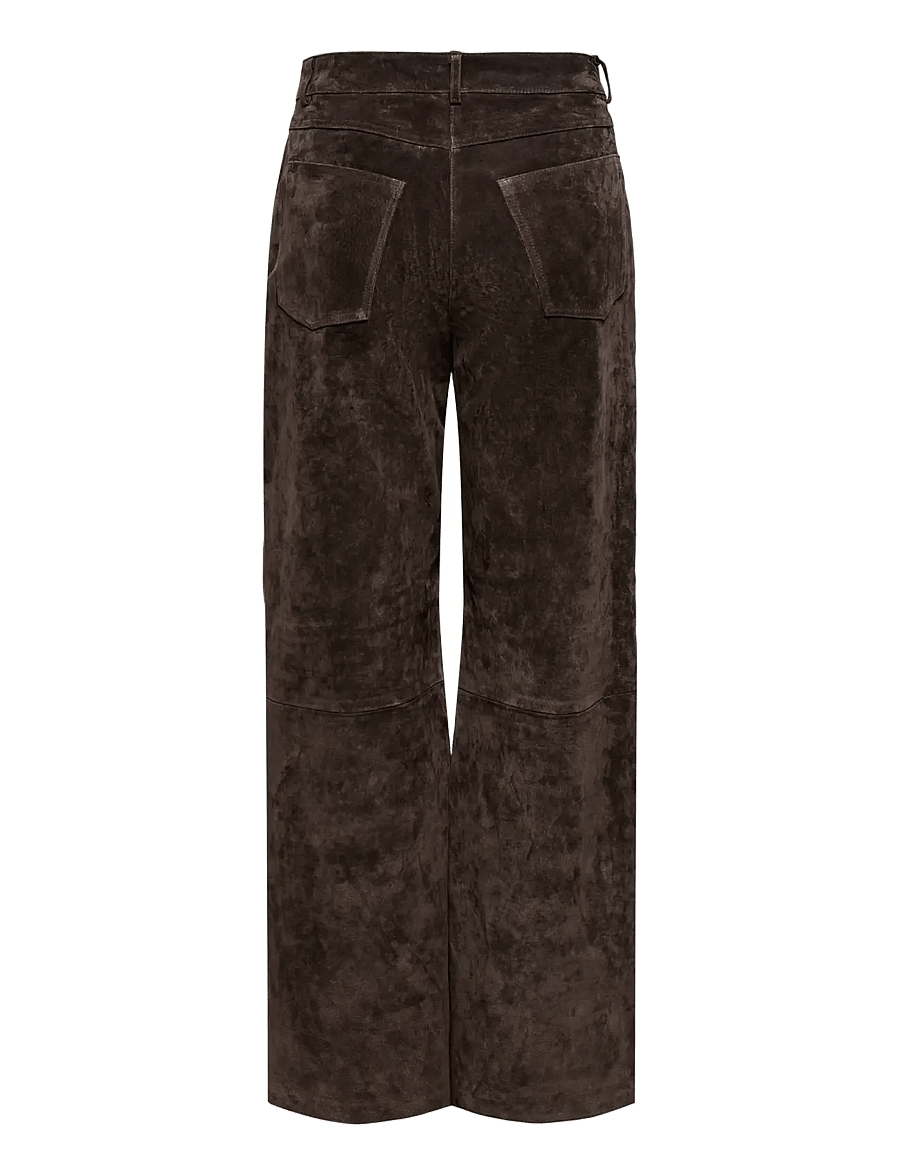 ONLY - ONLISLA REAL SUEDE PANT OTW - nahkpüksid - coffee bean - 1