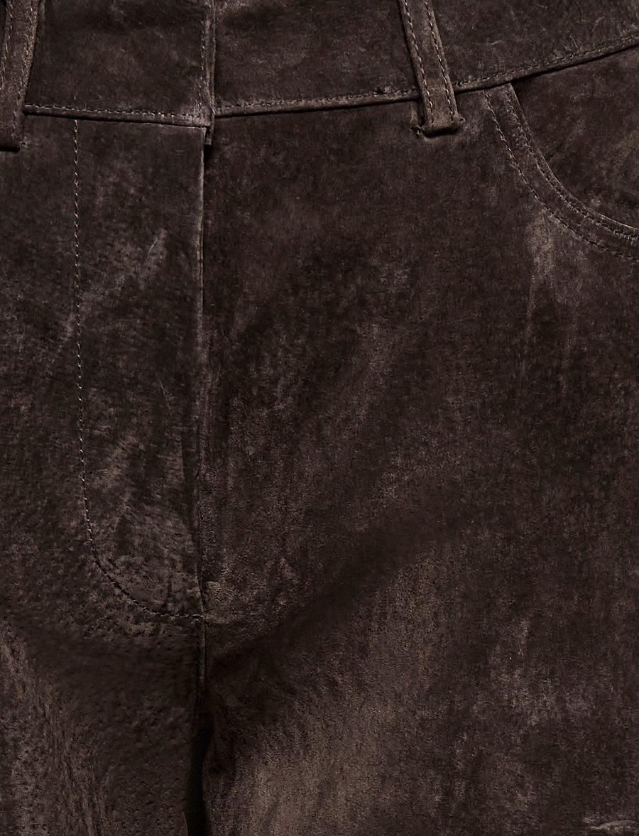 ONLY - ONLISLA REAL SUEDE PANT OTW - nahkpüksid - coffee bean - 2