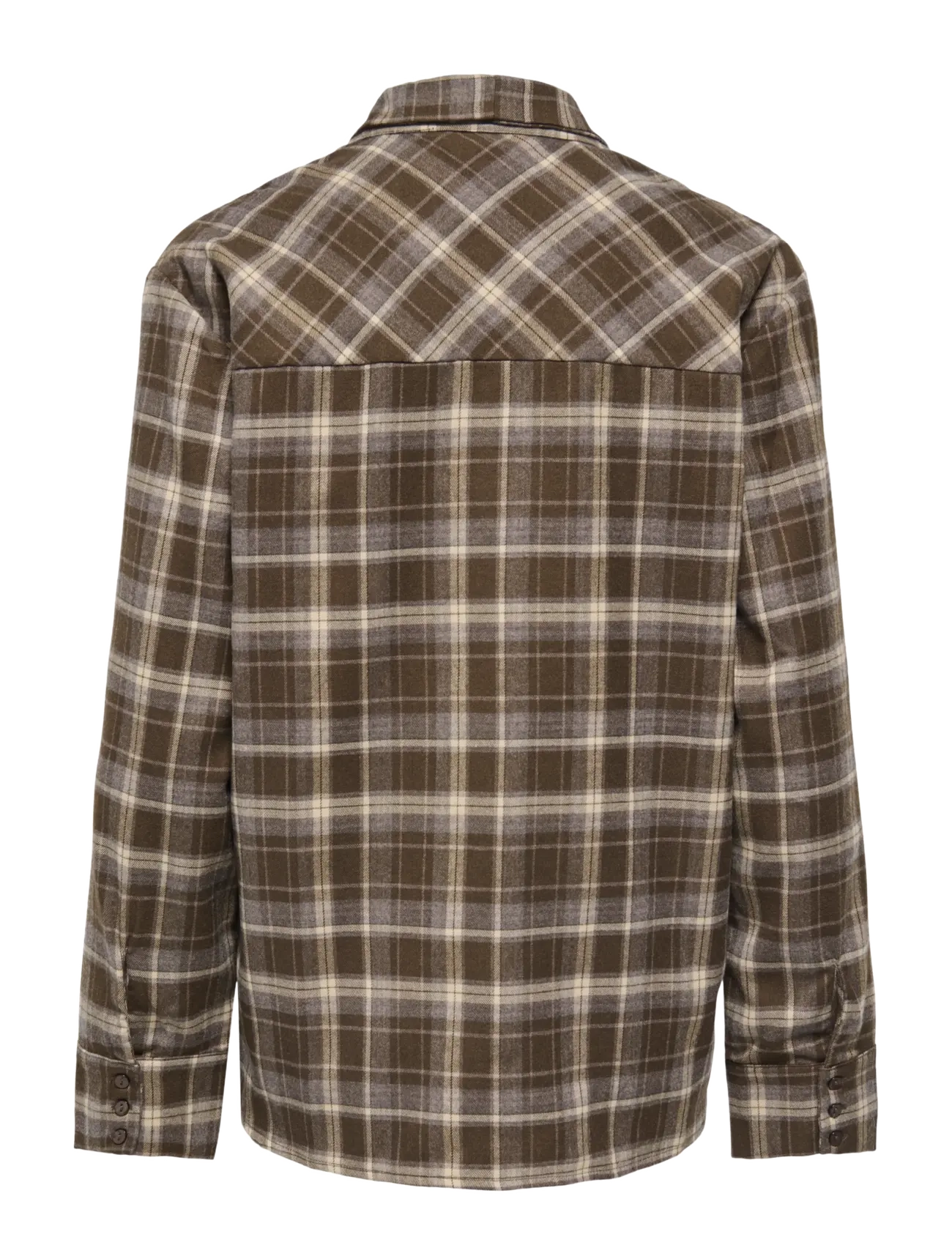 ONLY - ONLGUKA L/S TIE ASSY CHECK SHIRT WVN - långärmade skjortor - slate black - 2