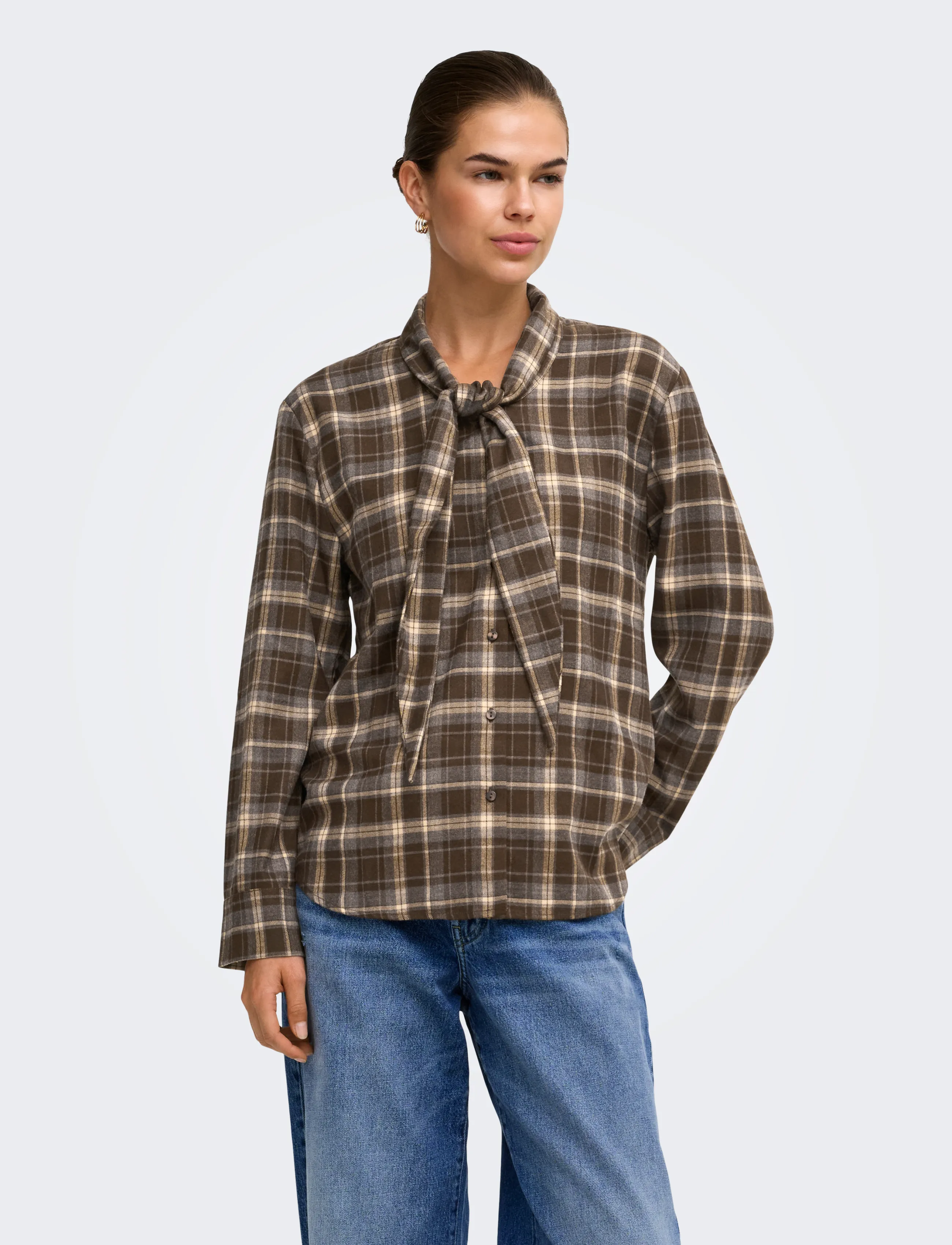 Onlguka L/S Tie Assy Check Shirt Wvn