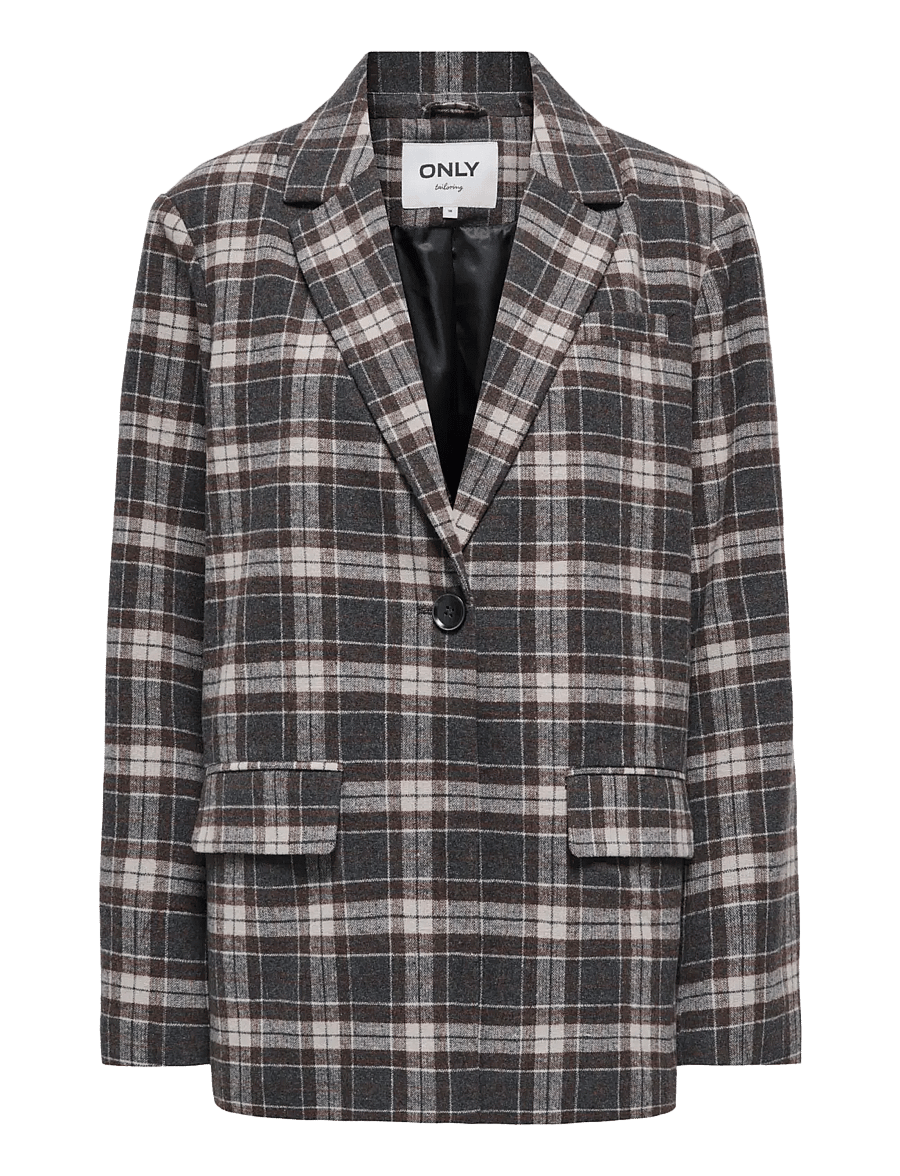 ONLY - ONLNOELIA-CHELSEA L/S CHECK BLAZER TLR - black - 0