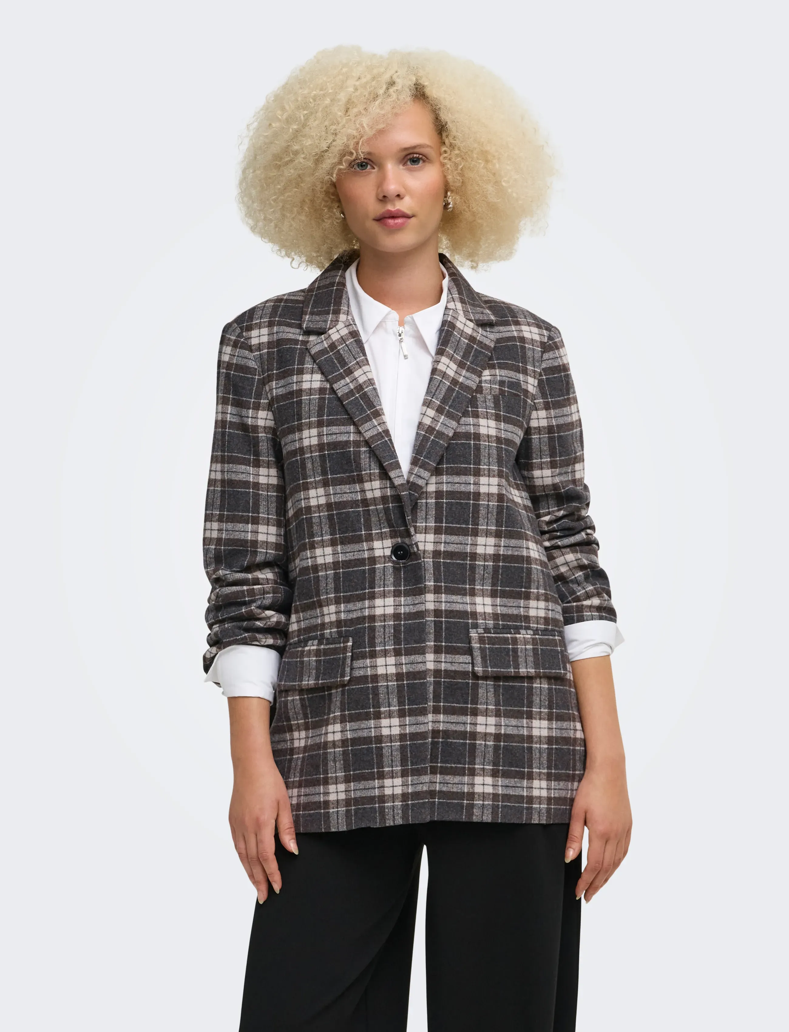Onlnoelia-Chelsea L/S Check Blazer Tlr