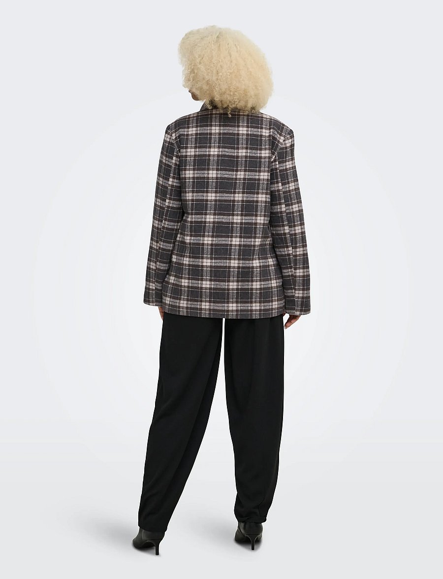 ONLY - ONLNOELIA-CHELSEA L/S CHECK BLAZER TLR - single breasted blazers - black - 3