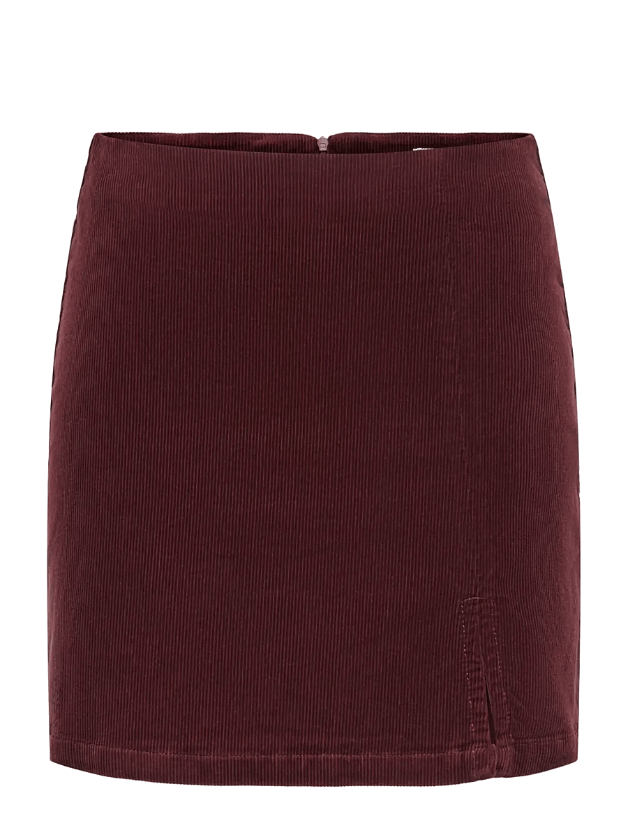 ONLY - ONLFLORA HW CORD SHORT SLIT SKIRT PNT - korta kjolar - rum raisin - 1