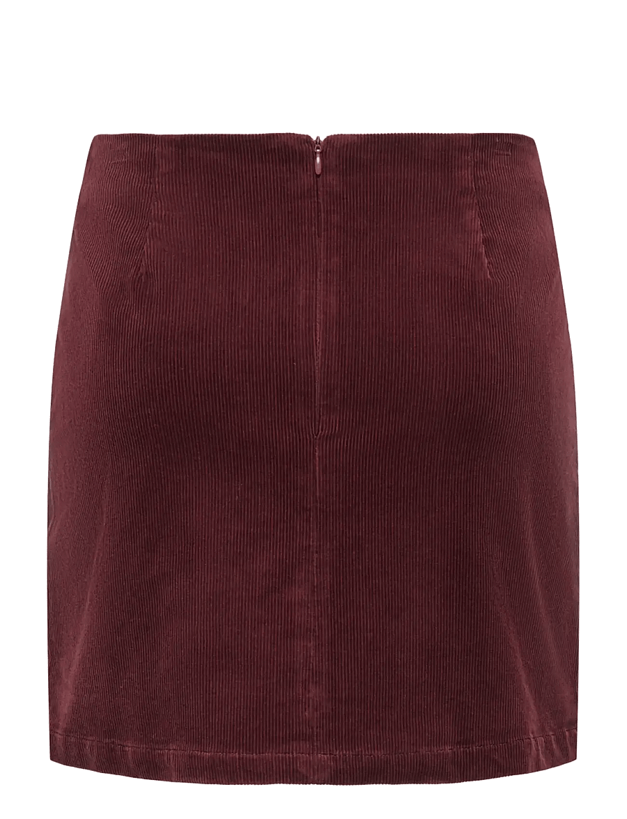 ONLY - ONLFLORA HW CORD SHORT SLIT SKIRT PNT - korta kjolar - rum raisin - 2