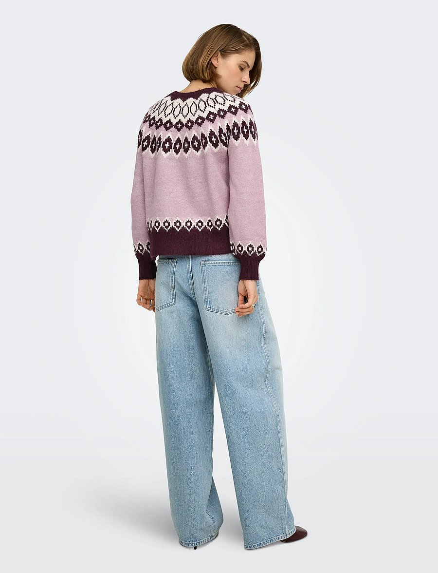 ONLY - ONLRUSTY LS FAIR ISLE O-NECK BF KNT - stickade tröjor - fig - 3