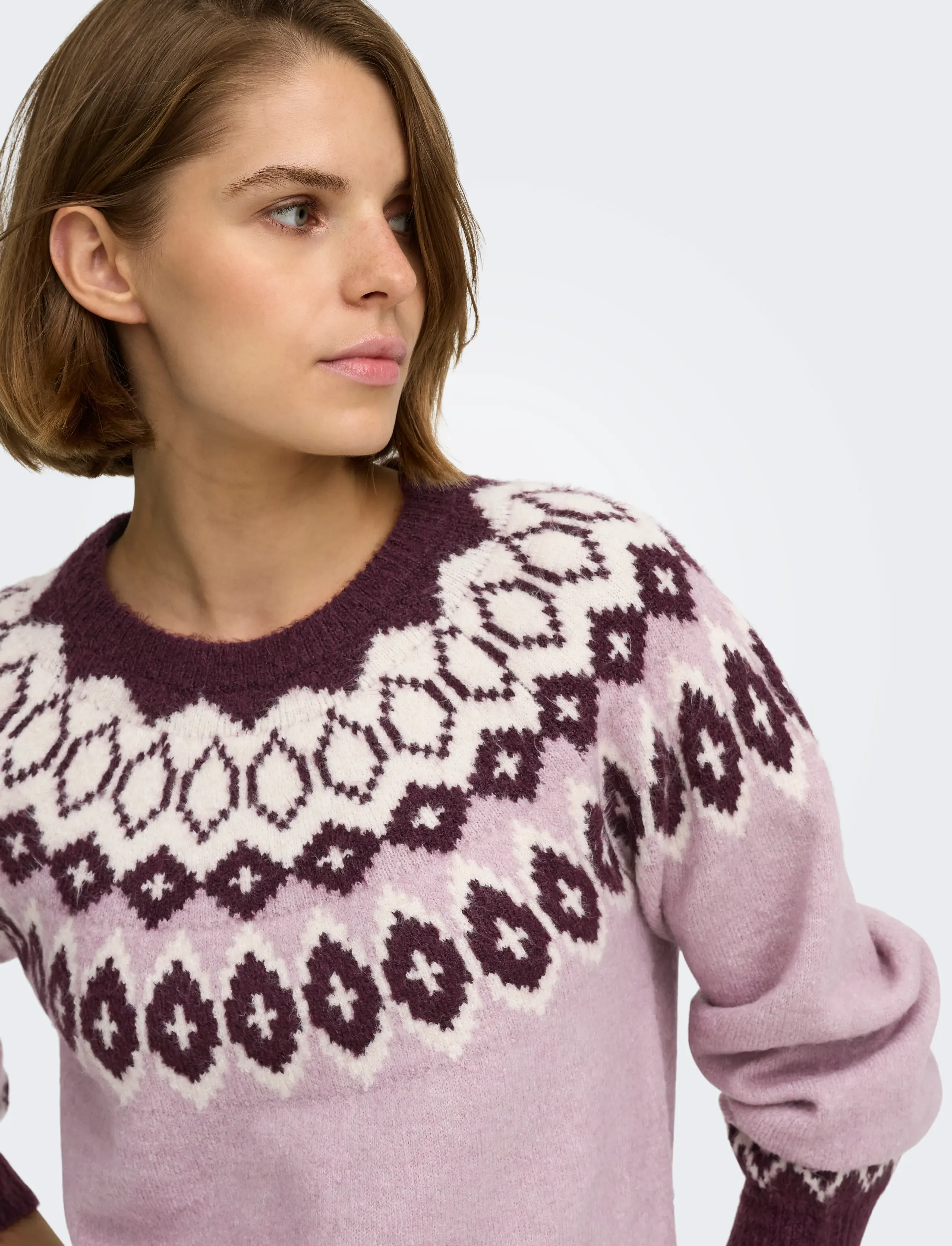 ONLY - ONLRUSTY LS FAIR ISLE O-NECK BF KNT - stickade tröjor - fig - 5