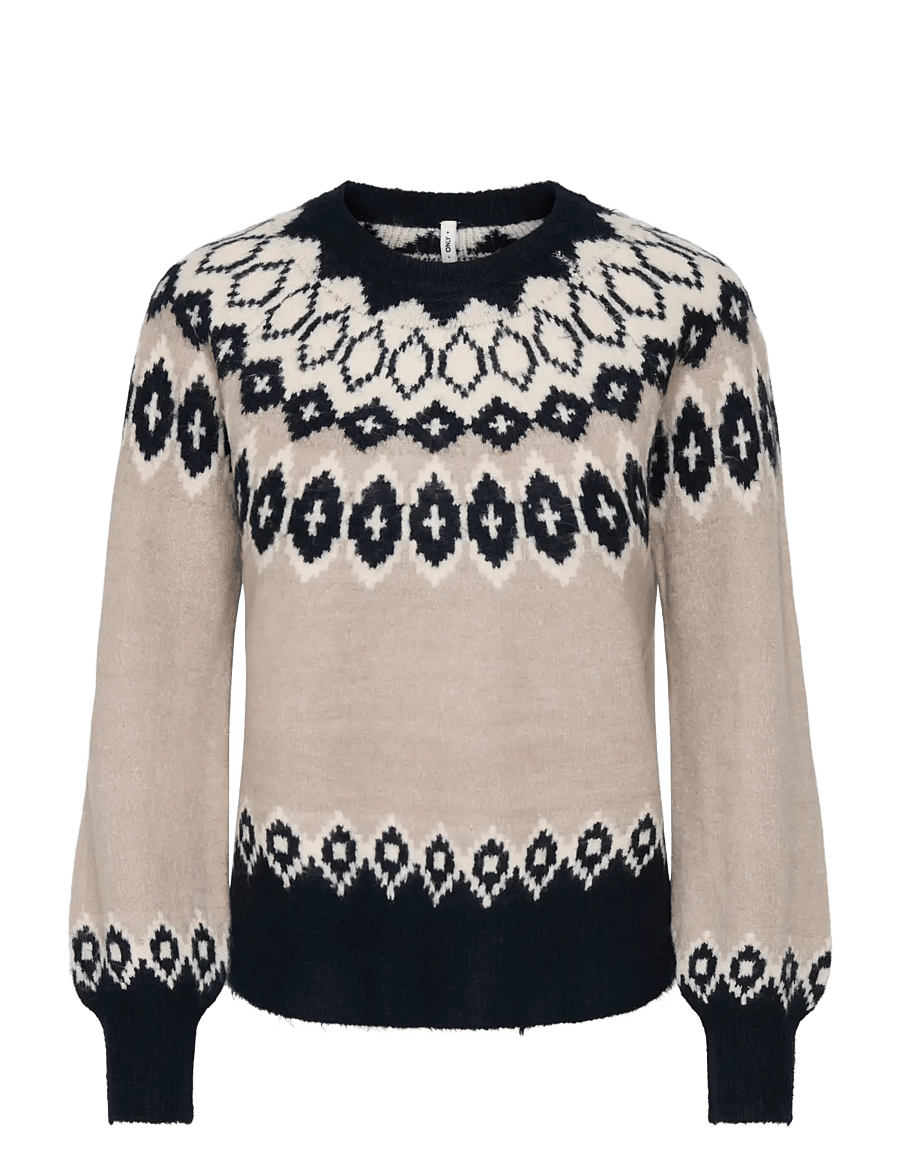 ONLY - ONLRUSTY LS FAIR ISLE O-NECK BF KNT - night sky - 1