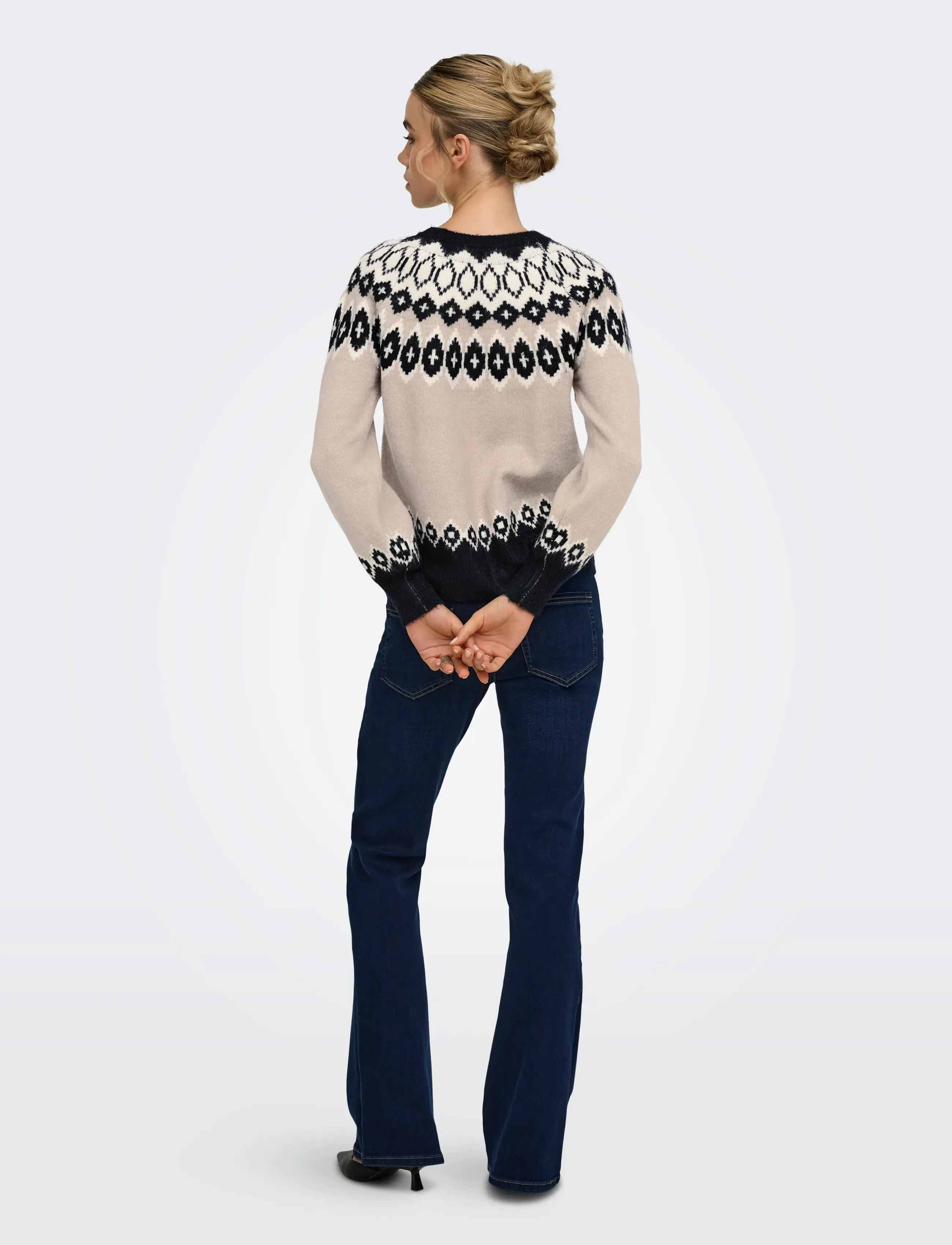 ONLY - ONLRUSTY LS FAIR ISLE O-NECK BF KNT - night sky - 3