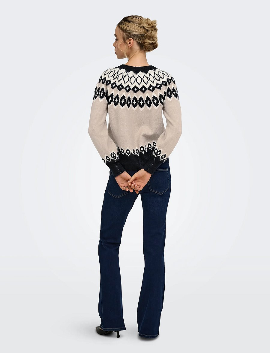 ONLY - ONLRUSTY LS FAIR ISLE O-NECK BF KNT - night sky - 3