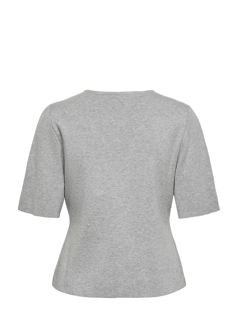 ONLY - ONLLUCY SS V-NECK BUTTON EX KNT - cardigans - light grey melange - 2