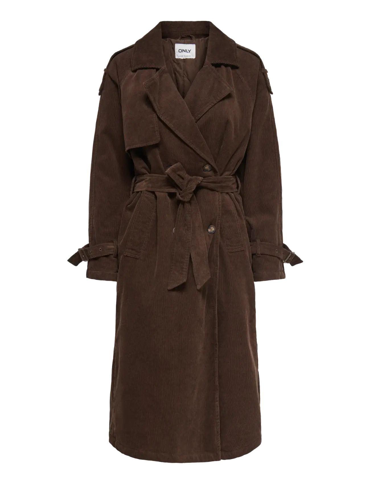 ONLY ONLGARGI CORDUROY BELT TRENCHCOAT OTW - Vihmamantlid - CHICORY COFFEE / brown