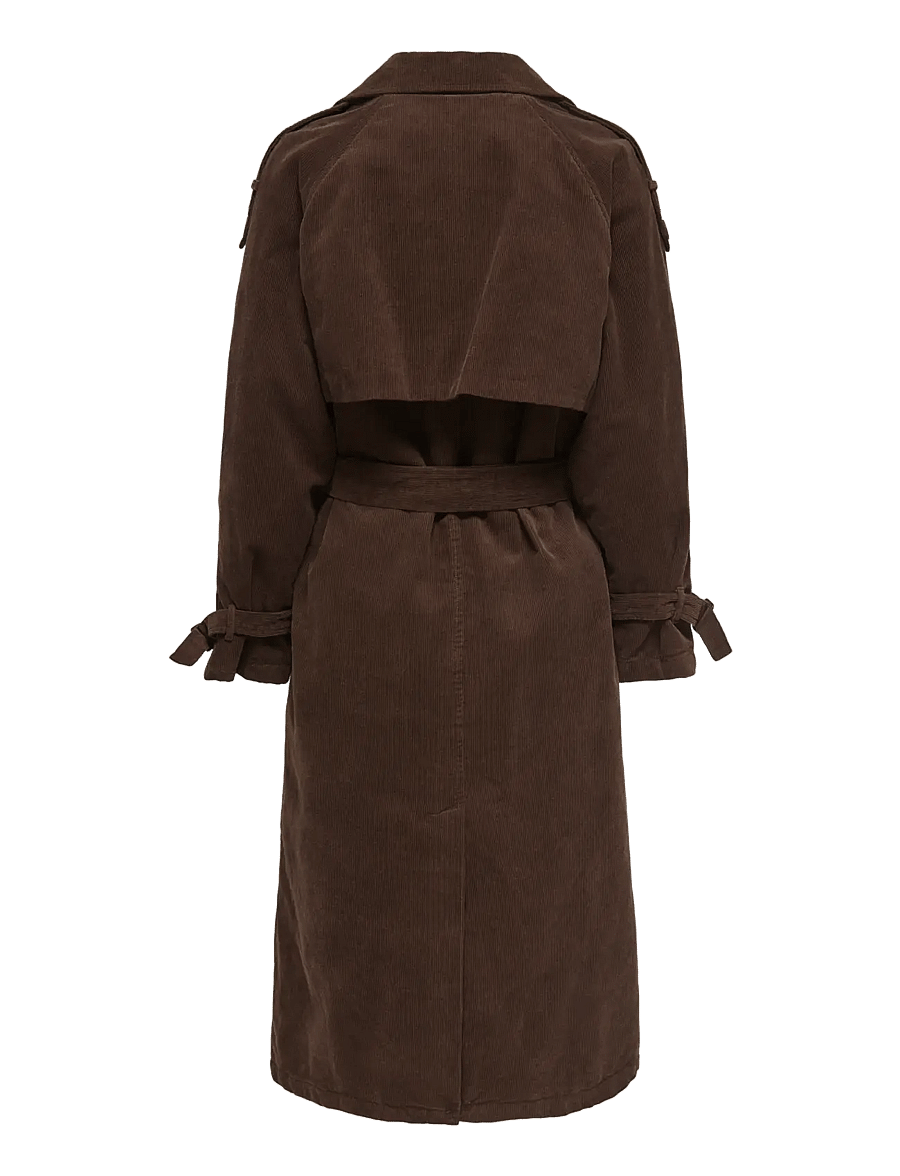 ONLY - ONLGARGI CORDUROY BELT TRENCHCOAT OTW - vihmamantlid - chicory coffee - 1