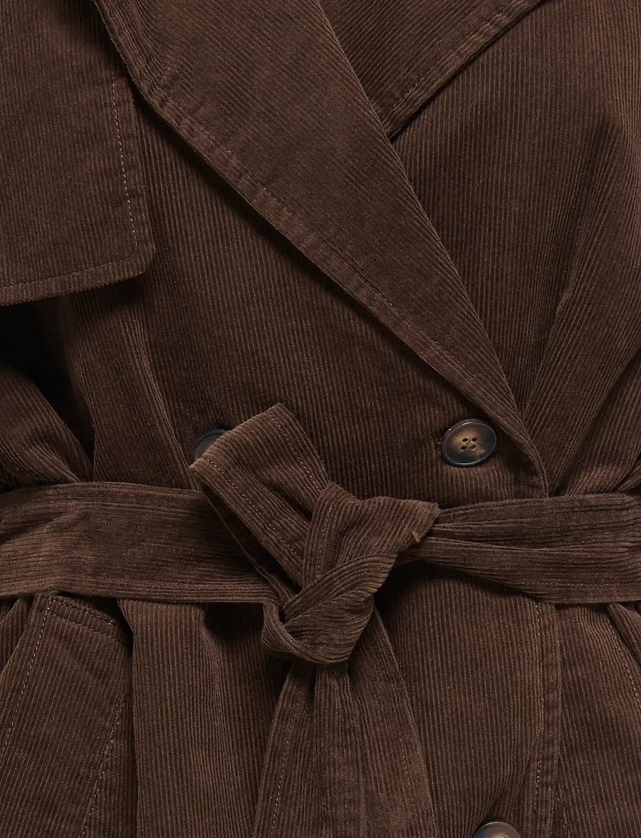 ONLY - ONLGARGI CORDUROY BELT TRENCHCOAT OTW - vihmamantlid - chicory coffee - 2