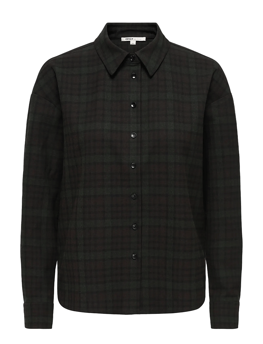 ONLY - ONLRILEY-VANJA L/S CHECK SHIRT PNT - coffee bean - 1