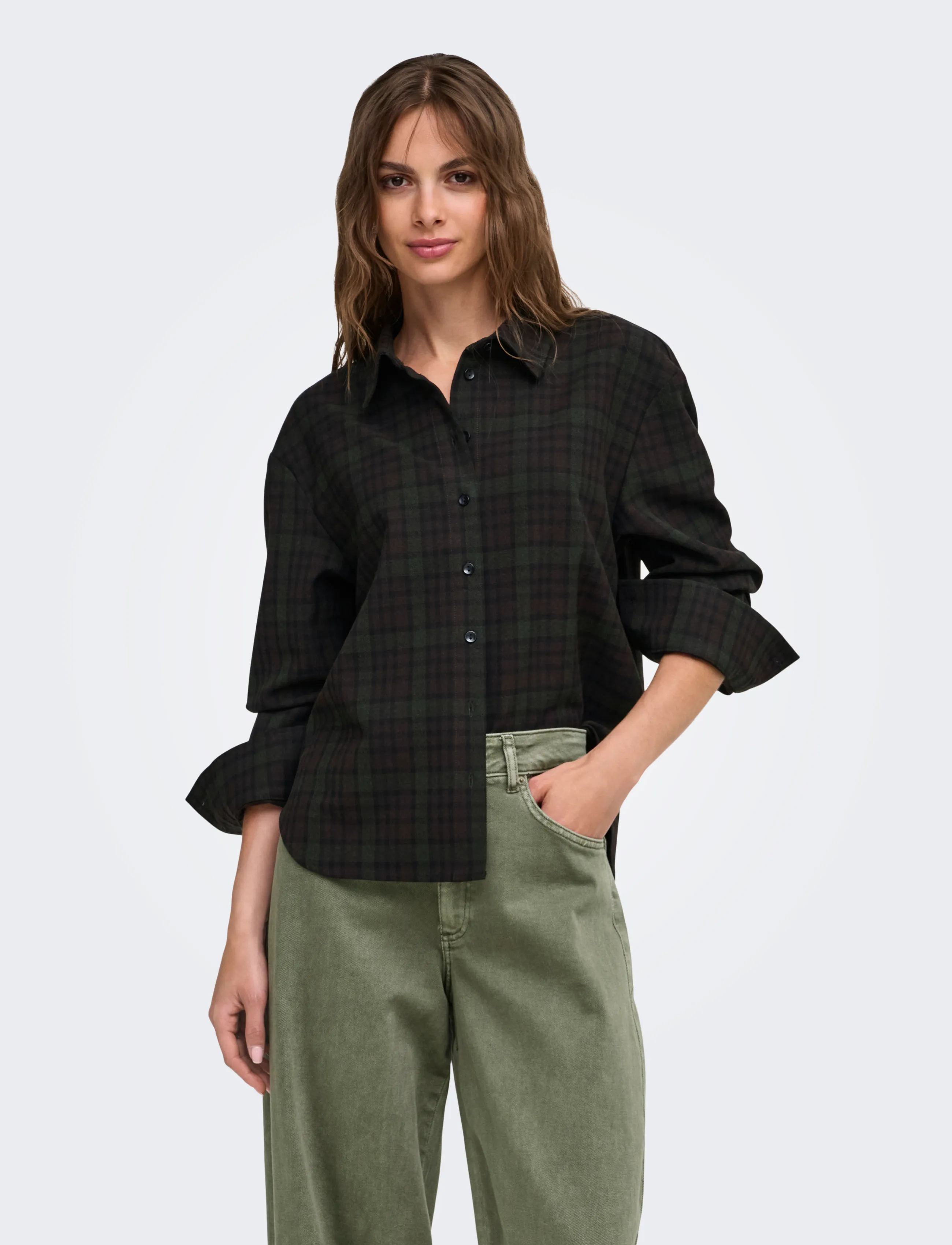 ONLY ONLRILEY-VANJA L/S CHECK SHIRT PNT - ONLY - COFFEE BEAN / brown