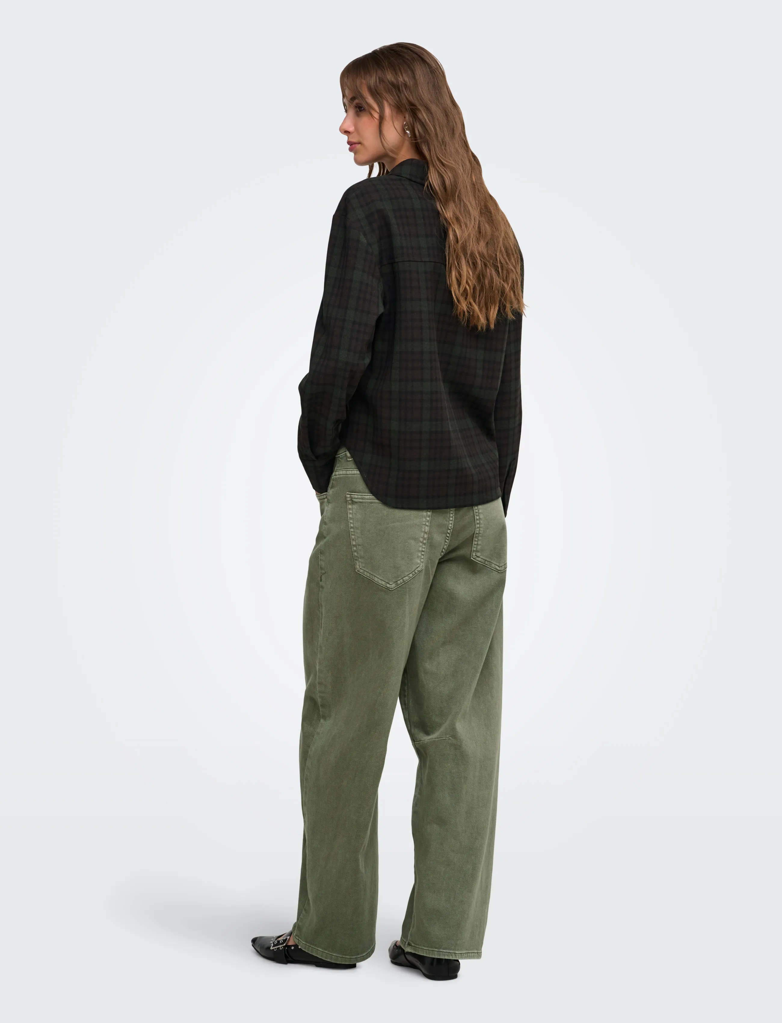 ONLY - ONLRILEY-VANJA L/S CHECK SHIRT PNT - coffee bean - 3