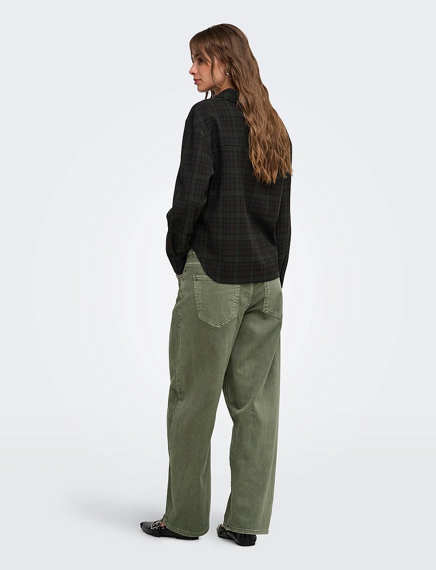 ONLY - ONLRILEY-VANJA L/S CHECK SHIRT PNT - coffee bean - 3