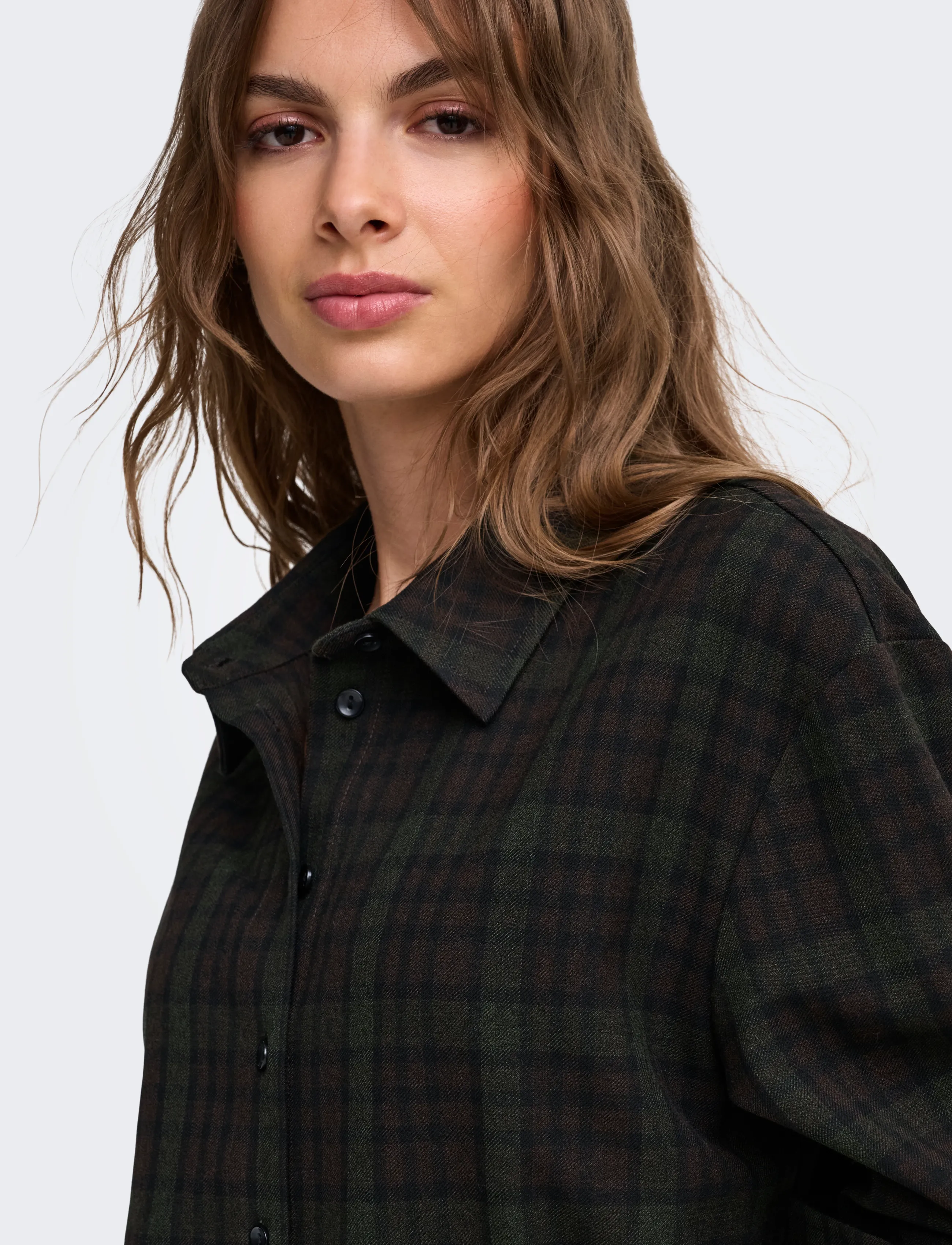 ONLY - ONLRILEY-VANJA L/S CHECK SHIRT PNT - coffee bean - 5