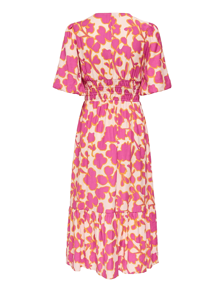 ONLY - ONLAURI MIKASI S/S MIDI DRESS WVV EX - midi-jurken - cloud dancer - 1