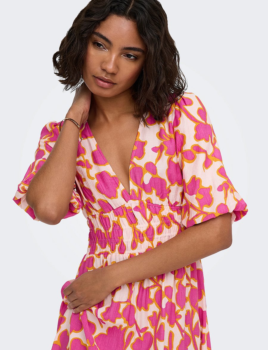 ONLY - ONLAURI MIKASI S/S MIDI DRESS WVV EX - midi kjoler - cloud dancer - 5